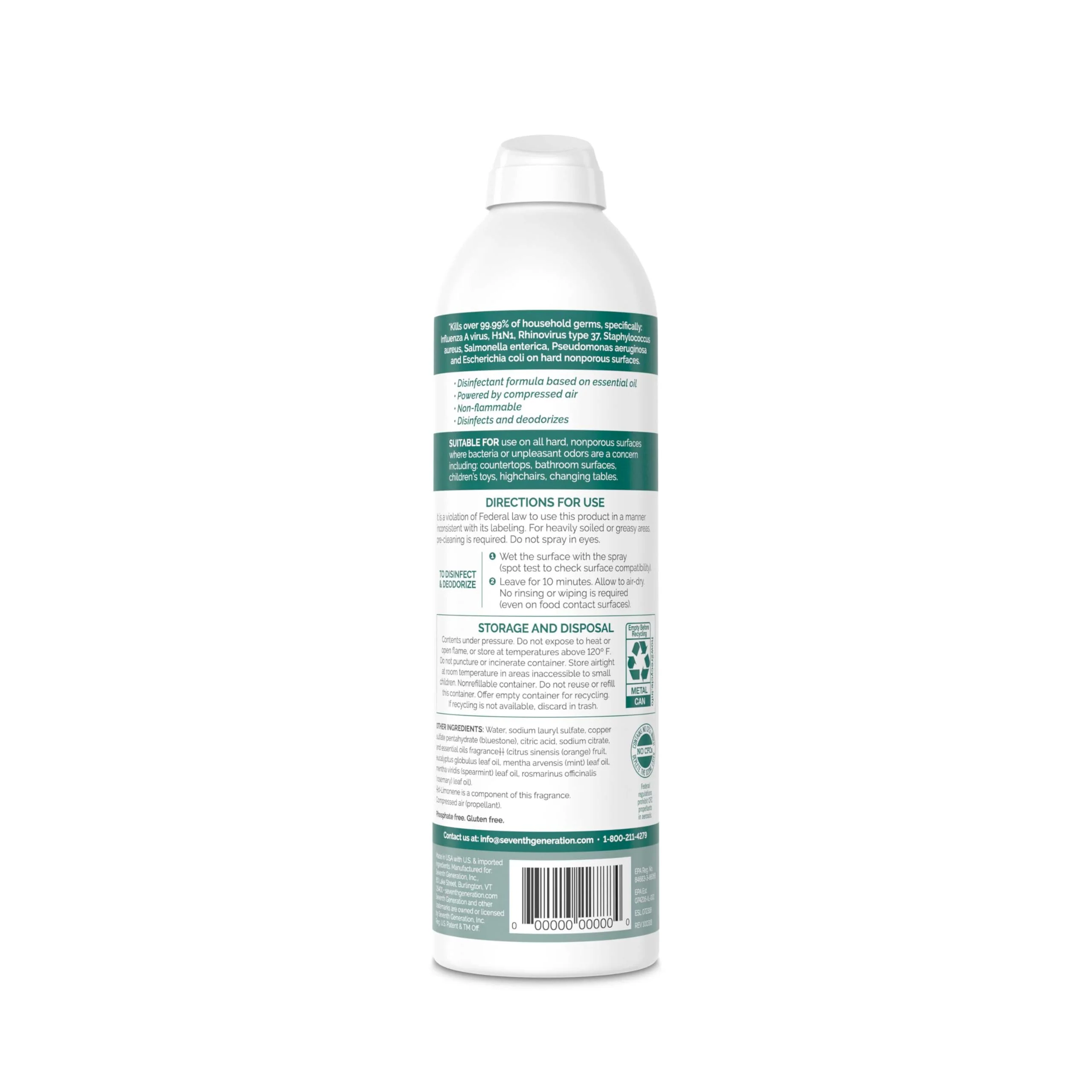 Seventh Generation Disinfecting Spray Cleaner Eucalyptus and Thyme Disinfectant 13.9 oz, Pack of 8 - Image 3
