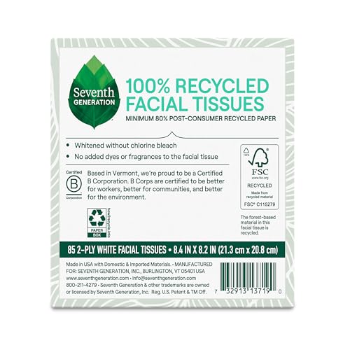 Seventh Generation Facial Tissue, 2-Ply Sheets, 85-Count Boxes (Pack of 36) - Image 6