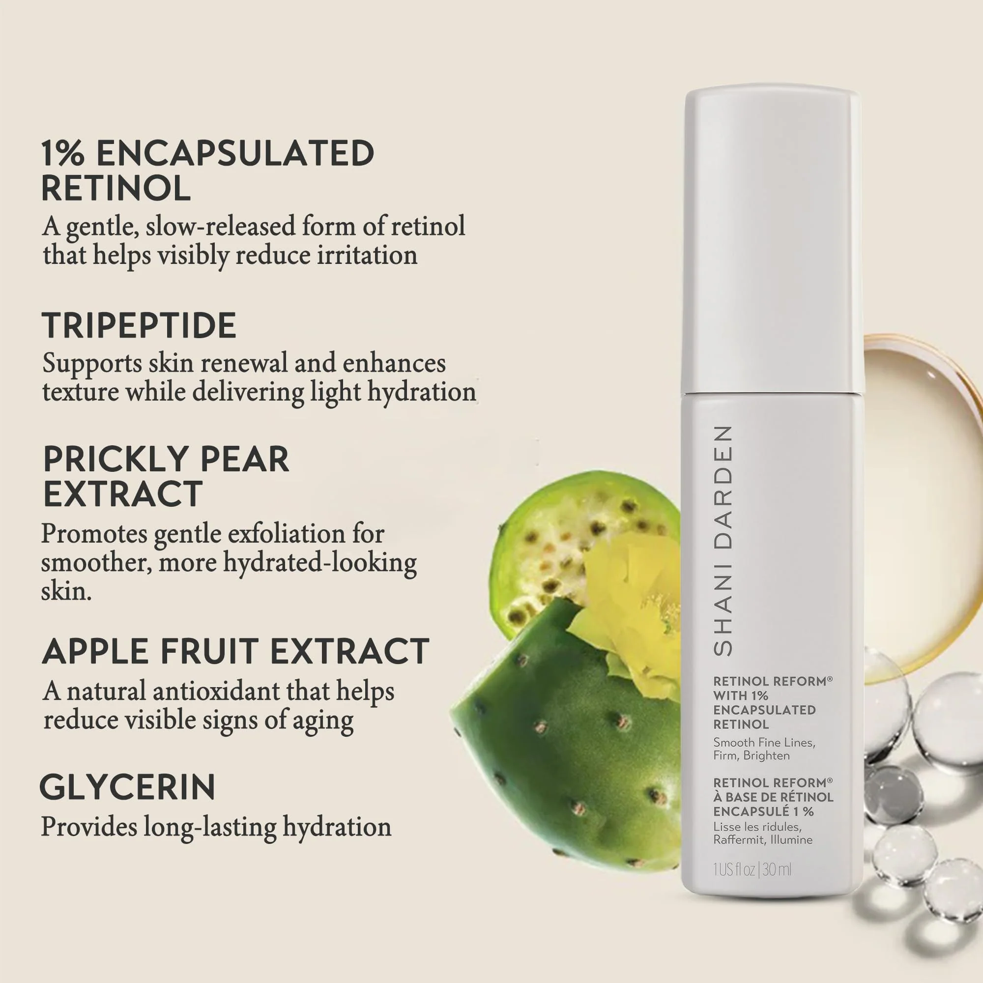 SHANI DARDEN SKIN CARE Retinol Reform with 1% Encapsulated Retinol Serum for Face & Neck, Gentle Slow-Release Face Serum with Tripeptide for Wrinkles, Fine Lines & Uneven Tone, 1 fl oz - Image 8
