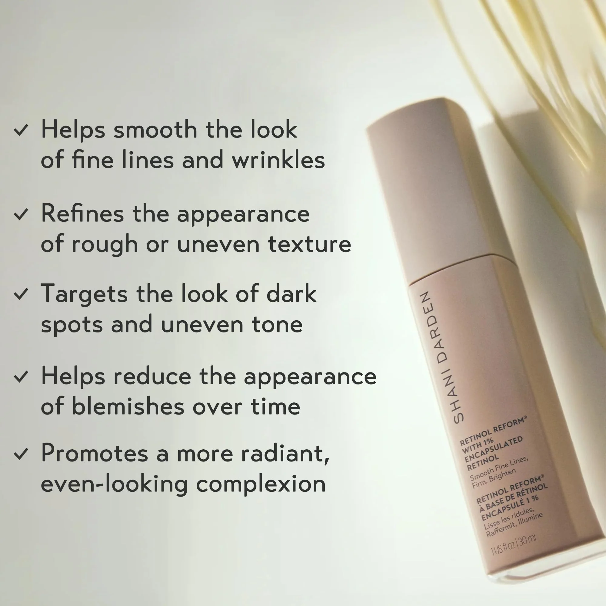 SHANI DARDEN SKIN CARE Retinol Reform with 1% Encapsulated Retinol Serum for Face & Neck, Gentle Slow-Release Face Serum with Tripeptide for Wrinkles, Fine Lines & Uneven Tone, 1 fl oz - Image 9