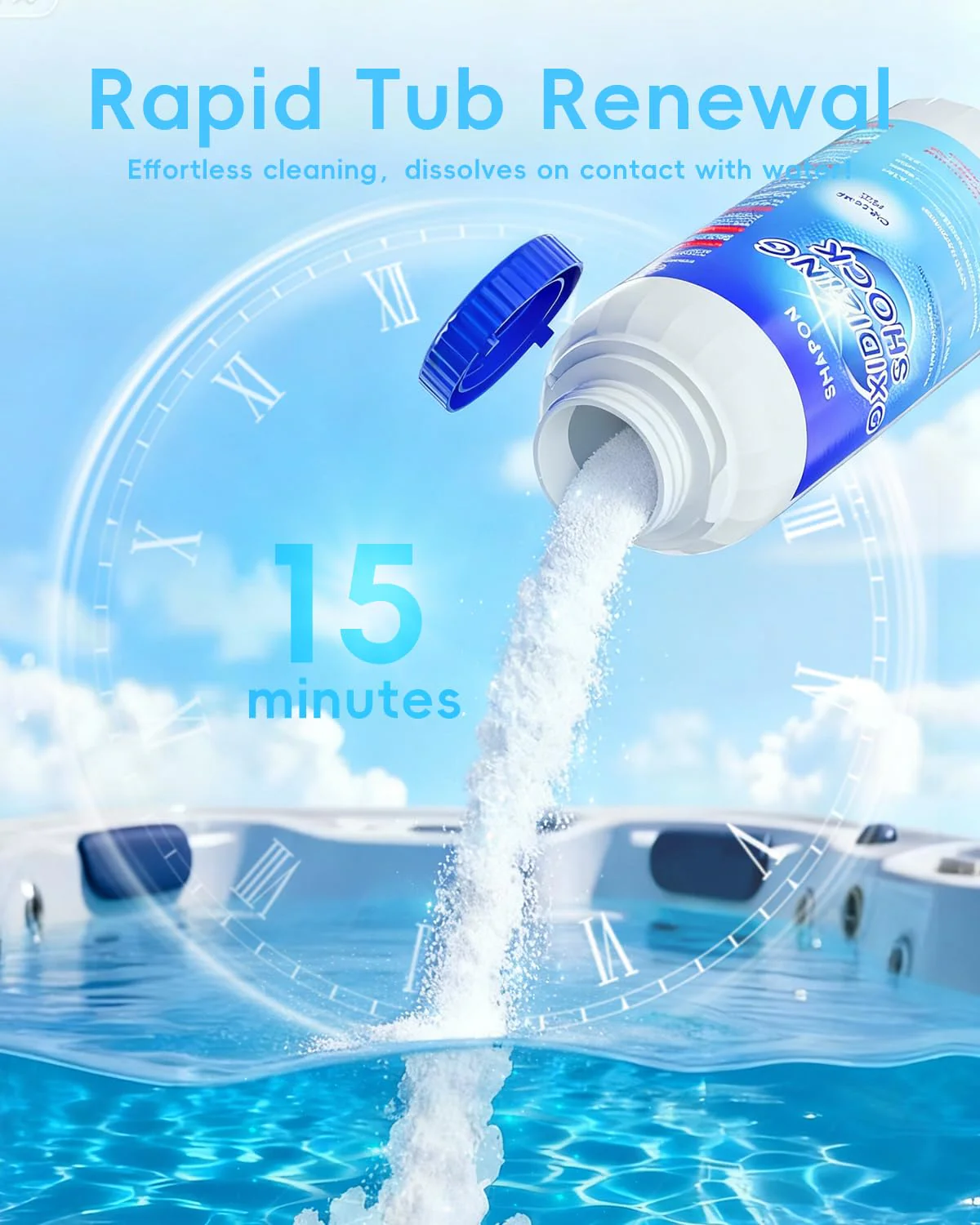 SHAPON 32 Oz Non-Chlorine Hot Tubs Shock, Spa Oxidizer for Clean Water (2 Pack) - Image 6