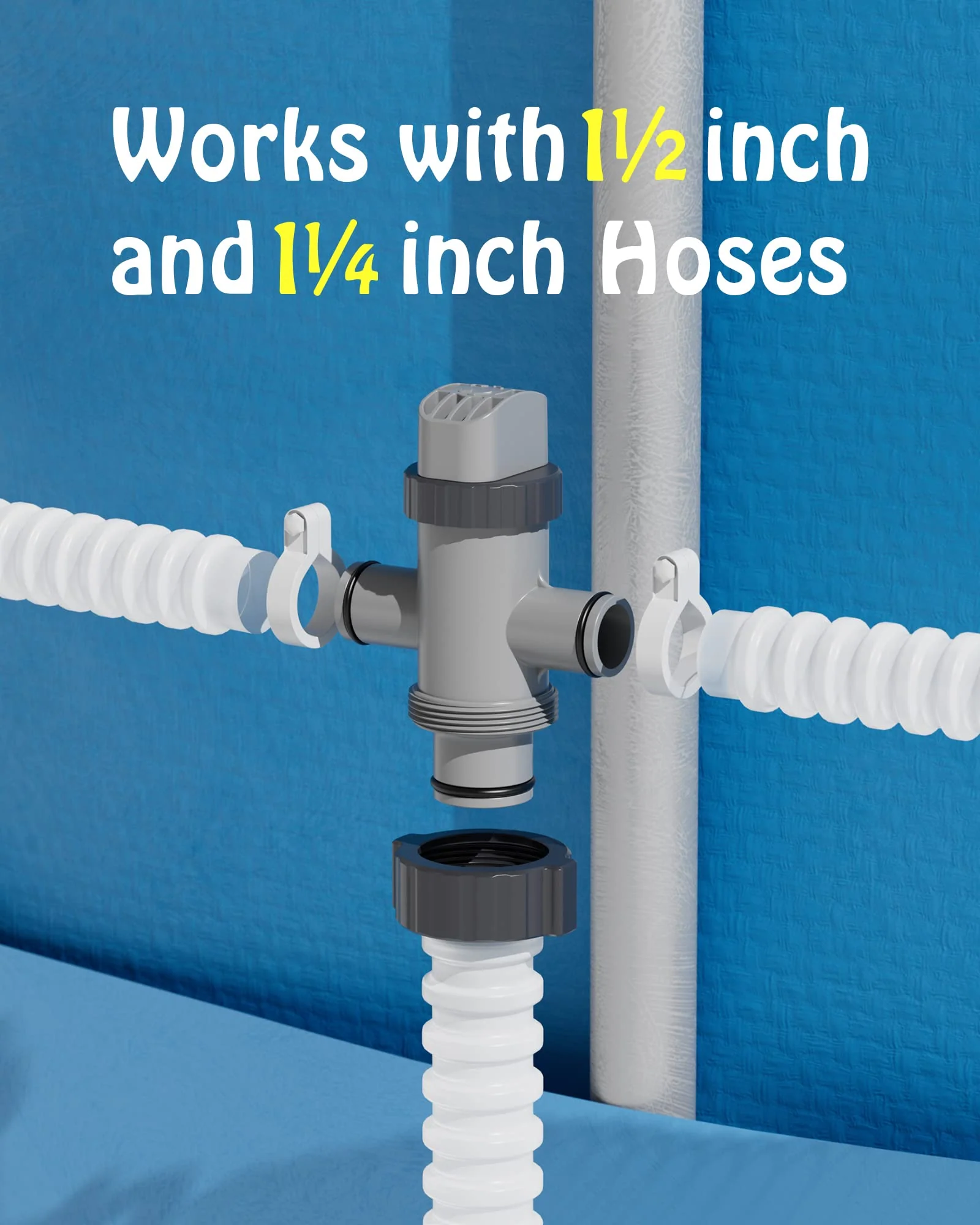 SHAPON Dual Split Hose Plunger Valve Compatible with Intex Pool Parts and Accessories Replacement for Above Ground Swimming Pool and Pool Filter Pump (1 Pack) - Image 5
