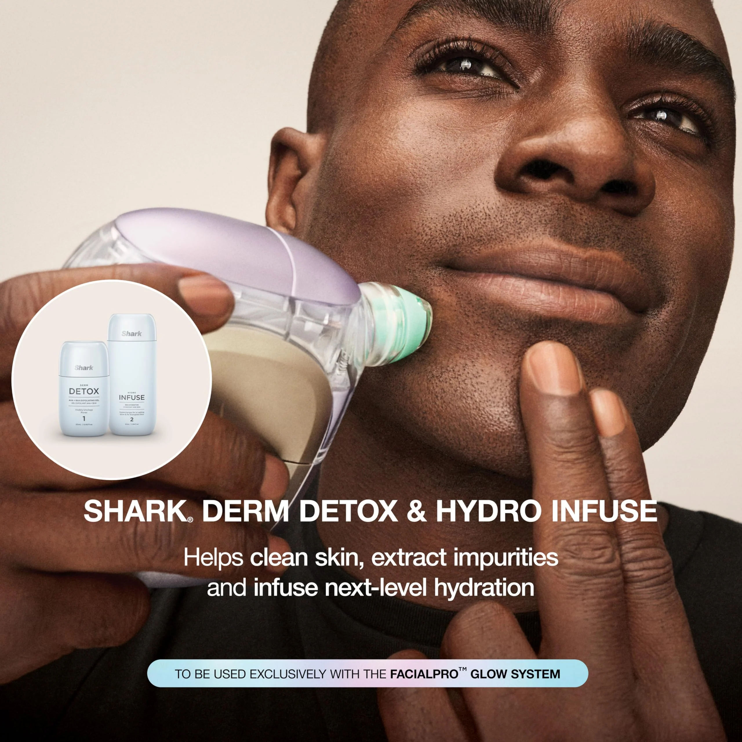 Shark FacialPro Glow Replenishment Kit, Derm Detox AHA + BHA Exfoliating Gel & Hydro Infuse BHA Hydrator, Spa-Level Exfoliation & Hydration, Compatible with FacialPro Glow System, XSKFH3 - Image 5