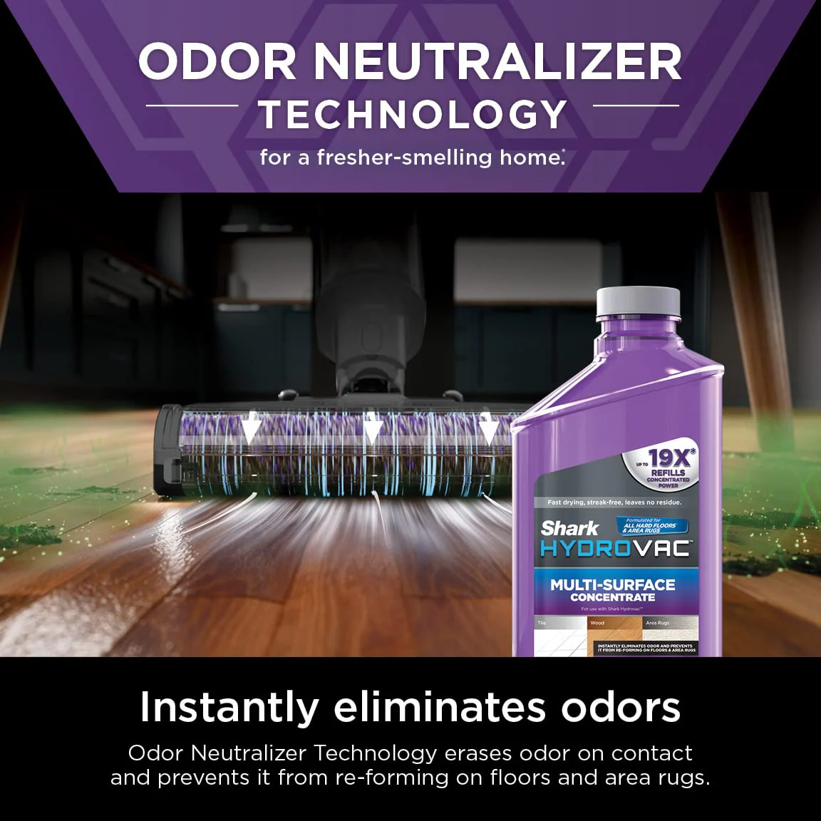 Shark HydroVac Multi-Surface 33-Oz. Concentrate with Odor Neutralizer Technology, Compatible with all HydroVac 3-in-1 Cleaners, for Sealed Hard Floors & Area Rugs, Spring Clean Scent, Purple, WDCM30 - Image 7