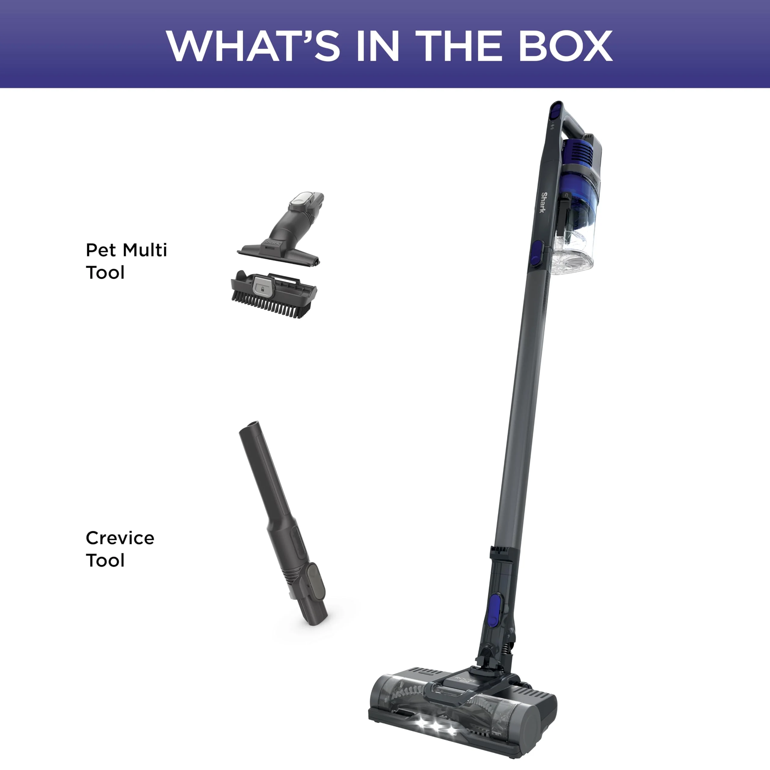 Shark | Pet Cordless Vacuum Cleaner | LED Headlights | Removable Handheld Vacuum for Pet Hair | Crevice Tool & Pet Multi-Tool Included | 40min Runtime | For Carpet & Hard Floors | Grey | IX141 - Image 5