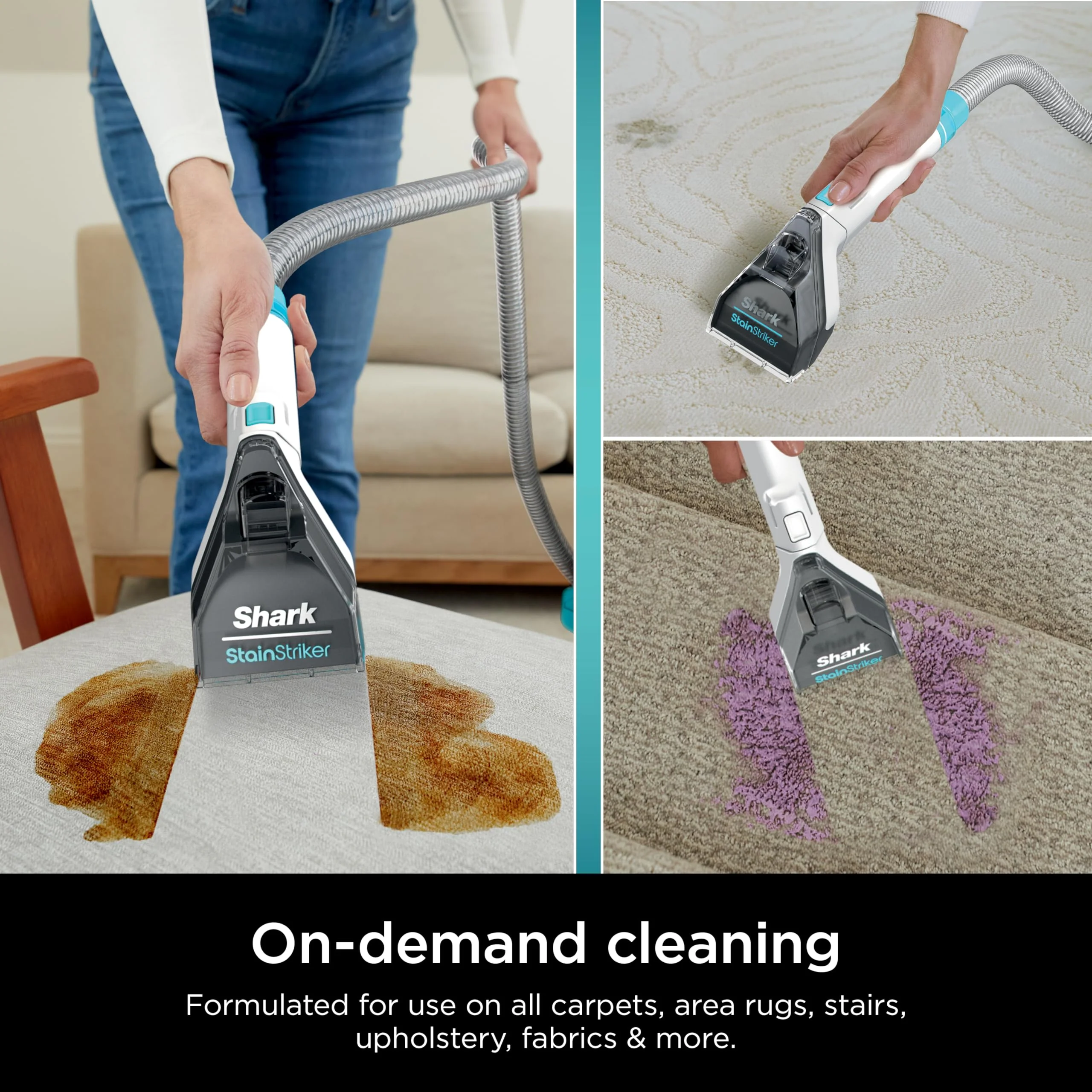 Shark StainStriker Cleaning Solution Bundle for Portable Cleaners, Carpet and Area Rug Formula, Instantly Eliminates Odors, Includes 32 oz OXY Multiplier and 16 oz Deep Clean Solution, PXCMBUNDLE - Image 3