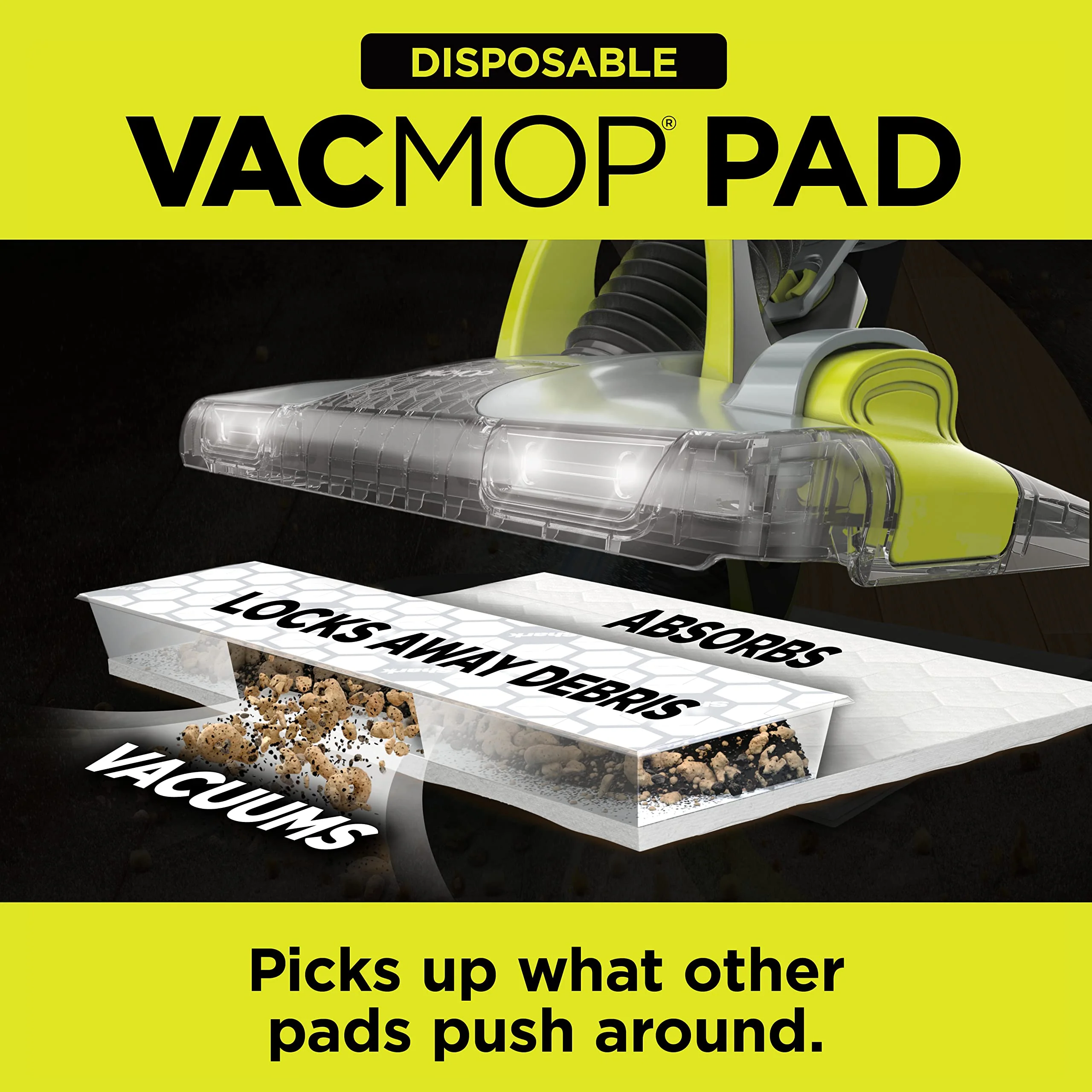 Shark VACMOP Disposable Hard Floor Pad Refills, Compatible with VM252 & VM180, No-touch Disposal, For use on ALL Sealed Floors - Stone, Hardwood, Laminate & Tile, (Pack of 3, 30 Count Total), VMP30 - Image 2