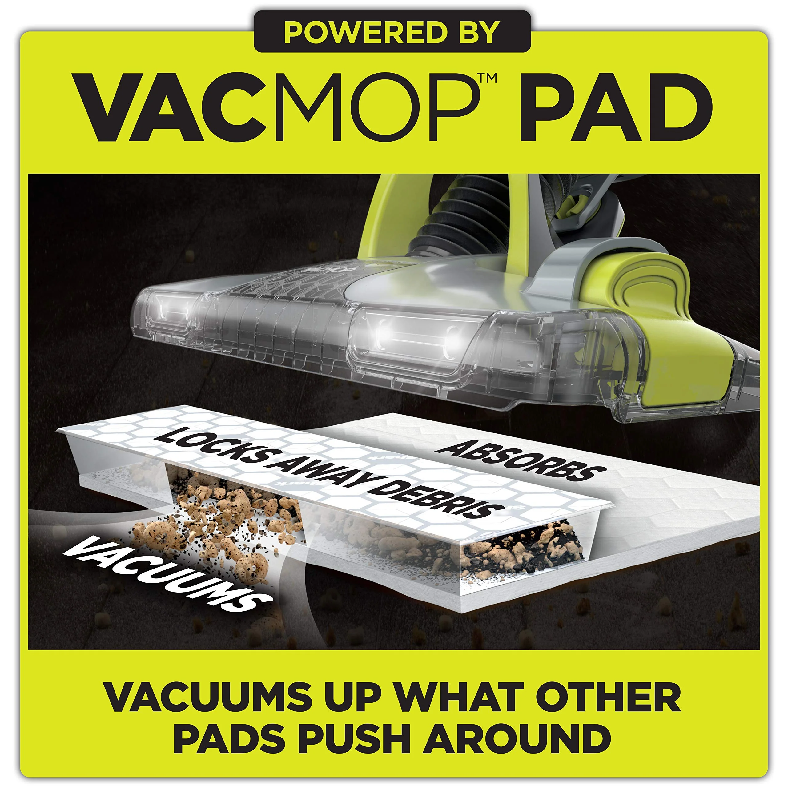 Shark VMP10 Disposable Hard Floor Vacuum and Mop Pad VACMOP Refill, White, 10 Count - Image 2