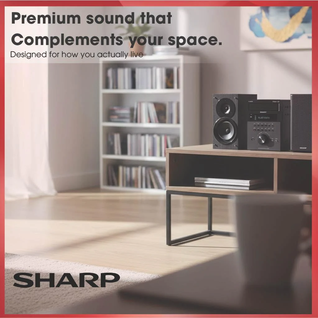 Sharp XL-BH250 Limited Edition 5-Disc Bluetooth Speaker System with USB, AM/FM, and Champagne Gold/Carbon Fiber Finish - Image 2