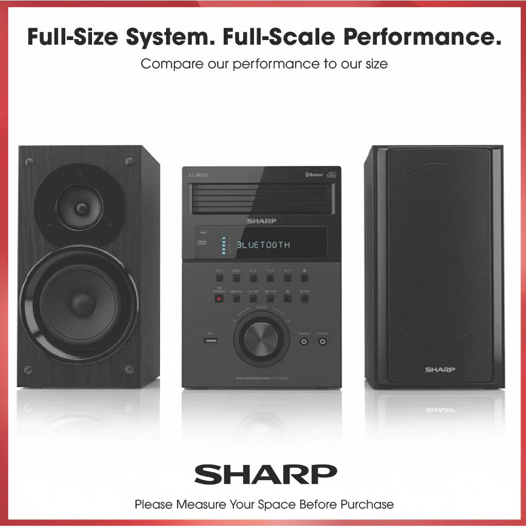 Sharp XL-BH250 Limited Edition 5-Disc Bluetooth Speaker System with USB, AM/FM, and Champagne Gold/Carbon Fiber Finish - Image 7