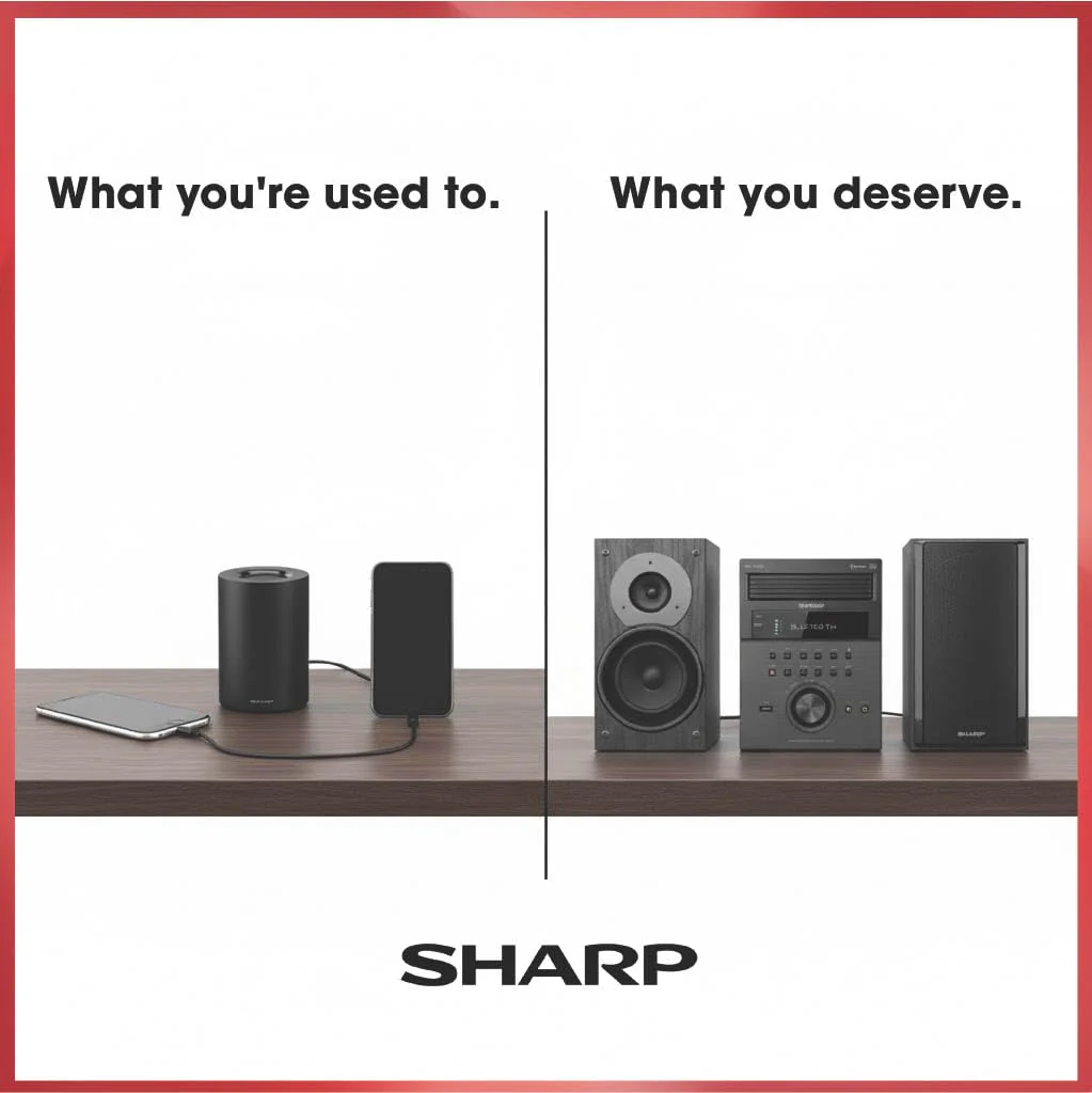 Sharp XL-BH250 Limited Edition 5-Disc Bluetooth Speaker System with USB, AM/FM, and Champagne Gold/Carbon Fiber Finish - Image 8
