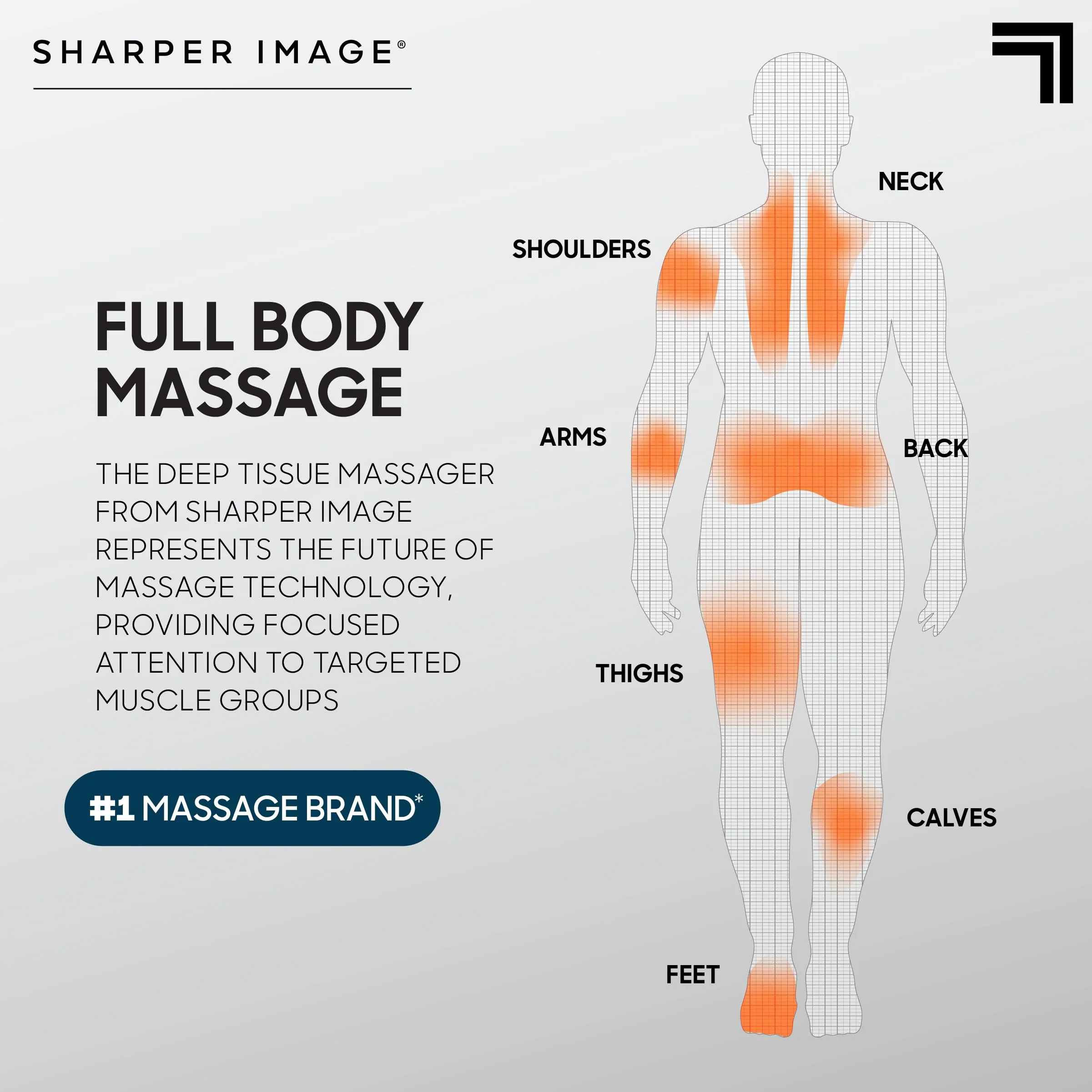 Sharper Image Deep Tissue Percussion Massage Gun, Powerboost Rechargeable Handheld Massager, 6 Adjustable Speeds, 5 Attachment Heads & Carrying Case, Full Body Muscle Pain Relief, Black - Image 8