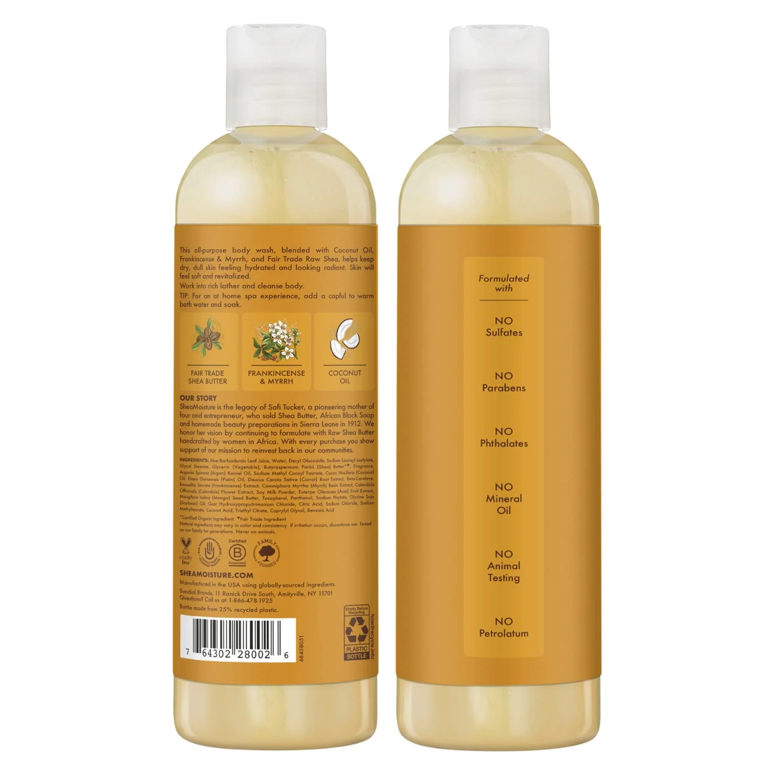 Shea Moisture Body Wash, Raw Shea Butter Hydrating Body Wash, Body Skin Care with Coconut Oil and Vitamin E, Pack of 2 -13 Fl Oz Ea - Image 7