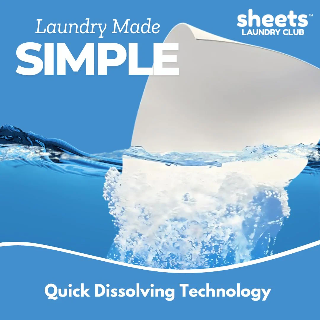 Sheets Laundry Club - Liquidless Laundry Detergent Sheets, 100 Loads - Lavender Scent, Eco-Friendly, Quick-Dissolving Formula, Hypoallergenic, Septic Safe, Plastic-Free Packaging - 50 Sheets - Image 2