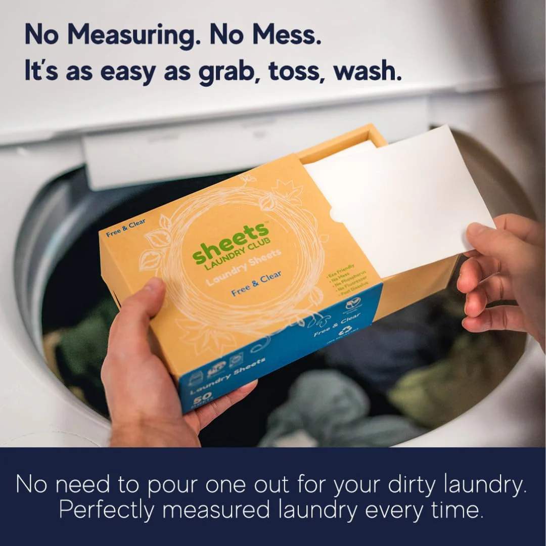 Sheets Laundry Club - Liquidless Laundry Detergent Sheets, 100 Loads - Lavender Scent, Eco-Friendly, Quick-Dissolving Formula, Hypoallergenic, Septic Safe, Plastic-Free Packaging - 50 Sheets - Image 5