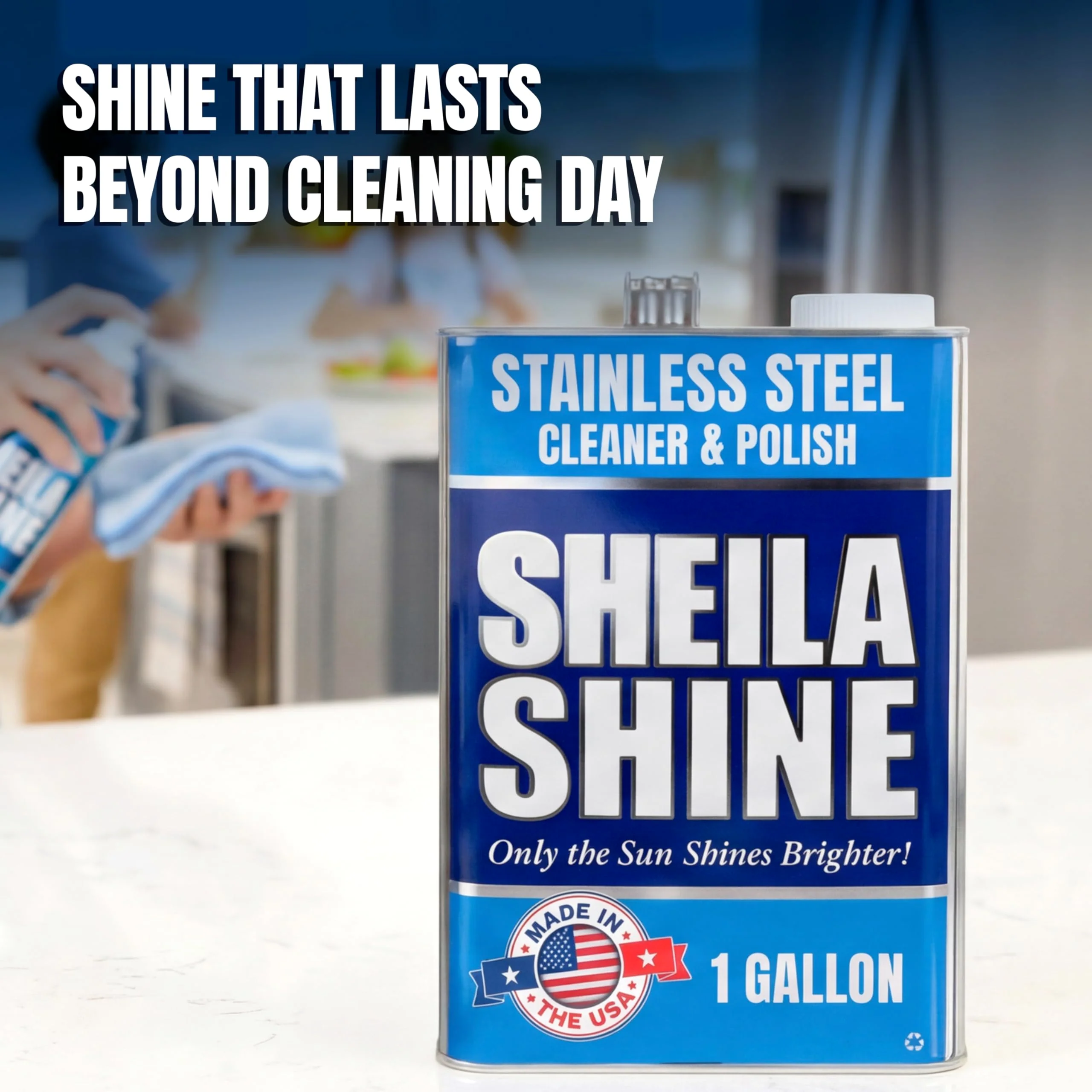 Sheila Shine 1 Gallon Stainless Steel Cleaner and Polish - Cleans, Polishes & Protects Kitchen Appliances, Refrigerators, Sinks, Ovens & Grills - Stainless Steel Sink Cleaner - Image 2