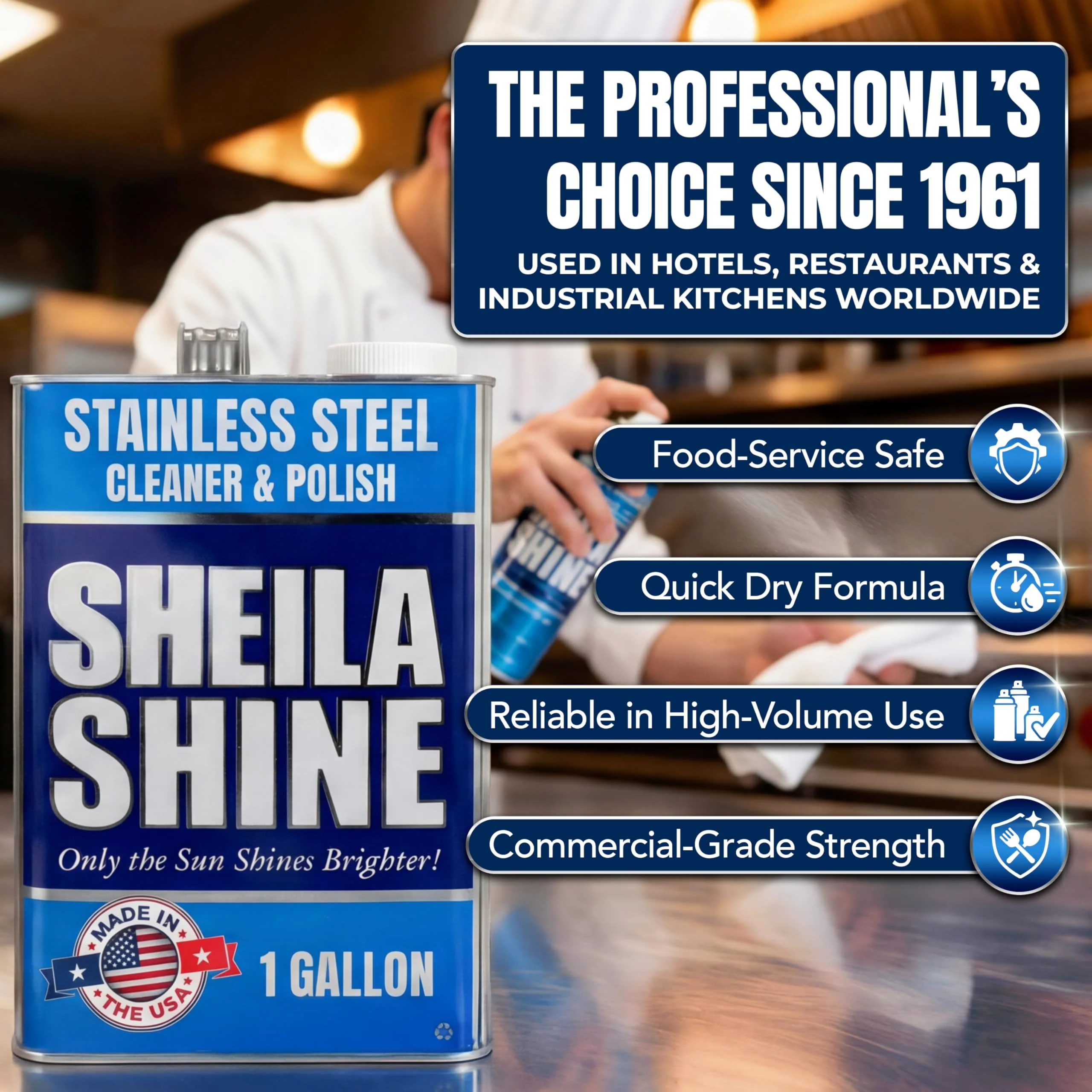 Sheila Shine 1 Gallon Stainless Steel Cleaner and Polish - Cleans, Polishes & Protects Kitchen Appliances, Refrigerators, Sinks, Ovens & Grills - Stainless Steel Sink Cleaner - Image 3