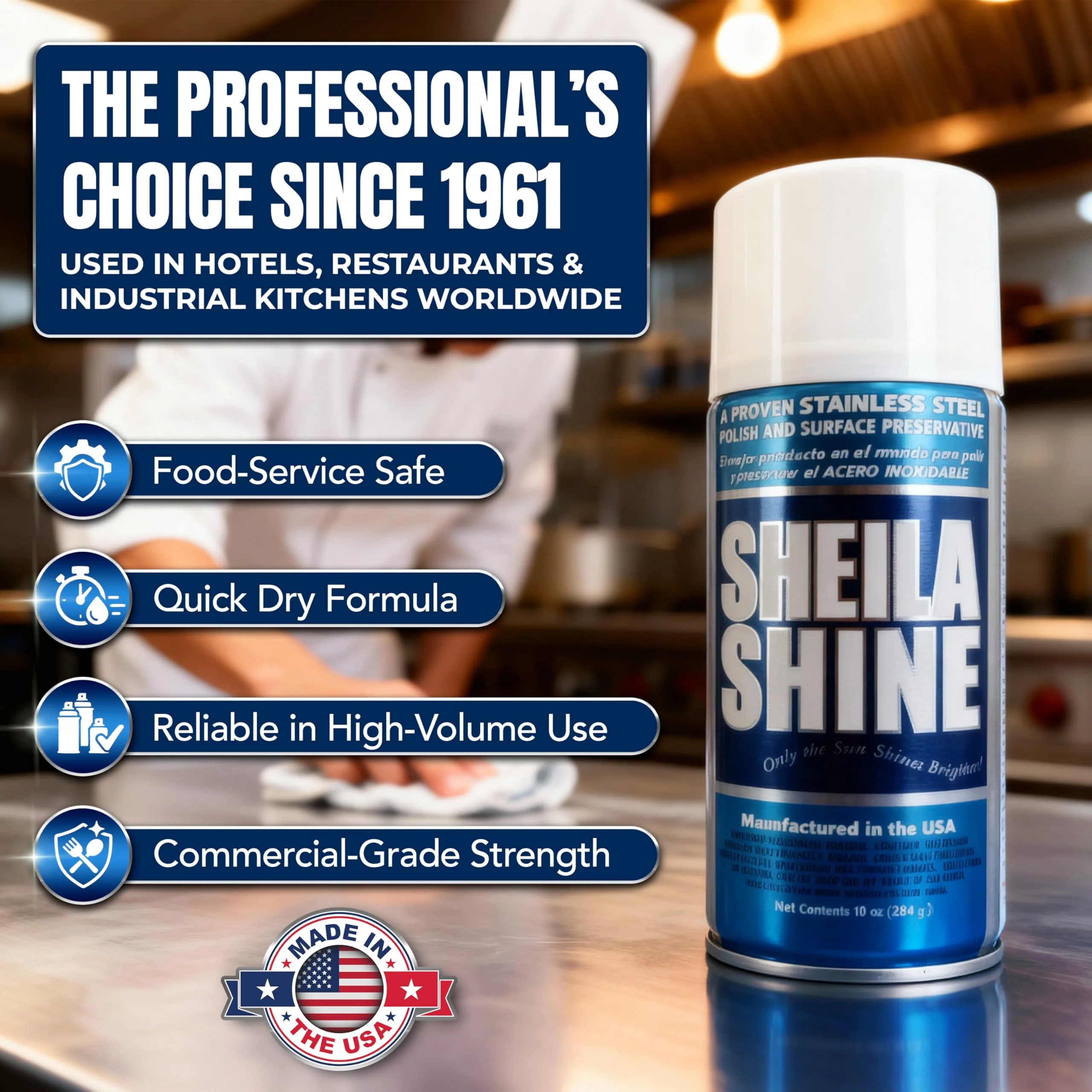 Sheila Shine 3 x 10oz Stainless Steel Cleaner and Polish - Removes Grease, Fingerprint & Watermark - Kitchen Appliances, Refrigerators, Sinks, Ovens & Grills - Stainless Steel Cleaning Spray - Image 4