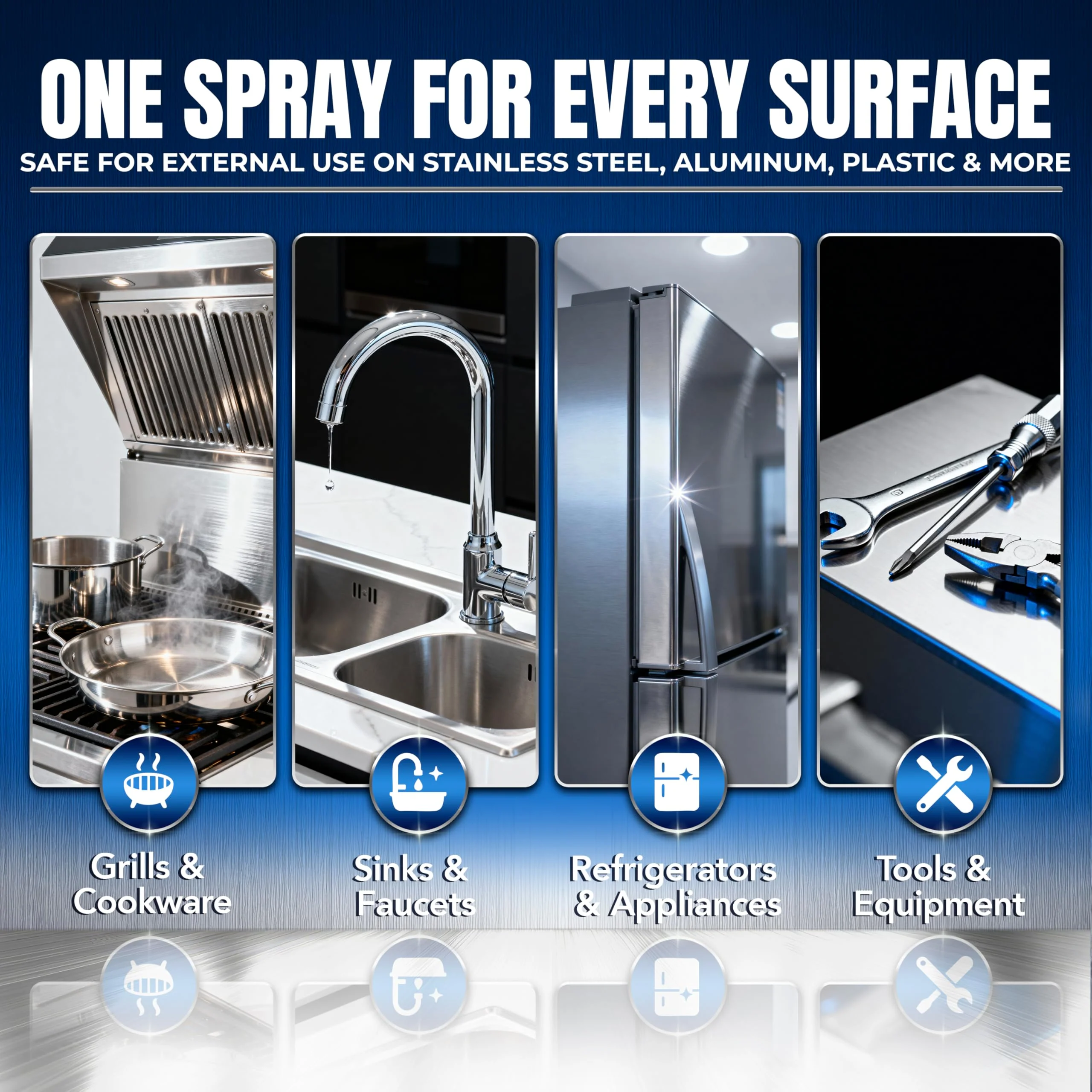 Sheila Shine 3 x 10oz Stainless Steel Cleaner and Polish - Removes Grease, Fingerprint & Watermark - Kitchen Appliances, Refrigerators, Sinks, Ovens & Grills - Stainless Steel Cleaning Spray - Image 6