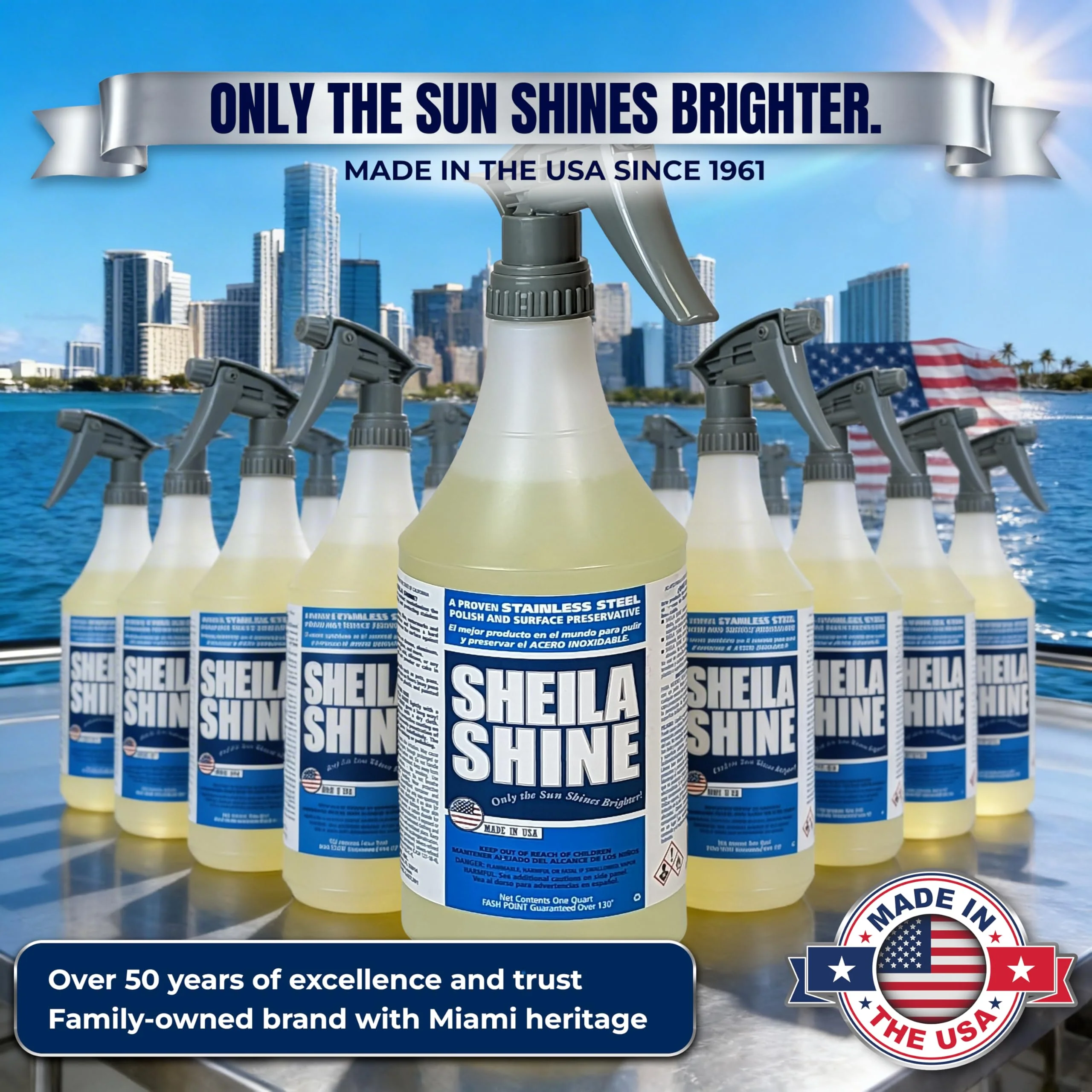 Sheila Shine 32oz Stainless Steel Cleaner and Polish - Cleans, Polishes & Protects Kitchen Appliances, Refrigerators, Sinks, Ovens & Grills - Leaves Streak Free Shine - Stainless Steel Spray Cleaner - Image 2