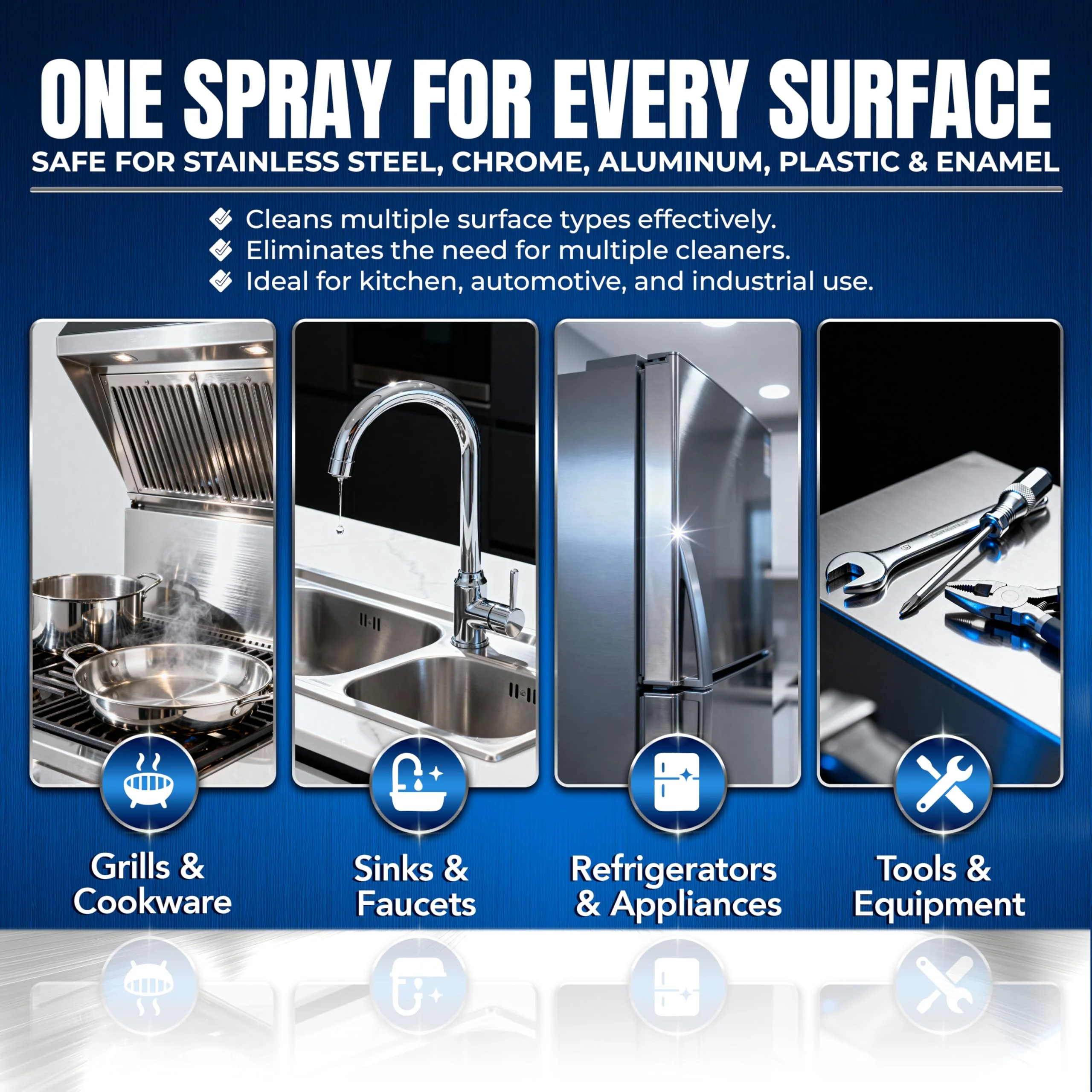 Sheila Shine 32oz Stainless Steel Cleaner and Polish - Cleans, Polishes & Protects Kitchen Appliances, Refrigerators, Sinks, Ovens & Grills - Leaves Streak Free Shine - Stainless Steel Spray Cleaner - Image 6