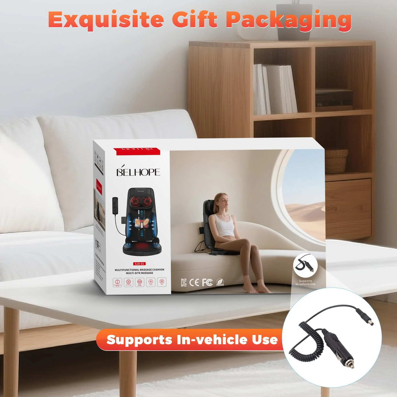 Shiatsu Neck and Back Massager with Heat, 4D Kneading Back Massager for Pain Relief Deep Tissue, Comfortable Back Massage for Chair, Massager for Home Office, Christmas Gifts for Women Men Parents - Image 5