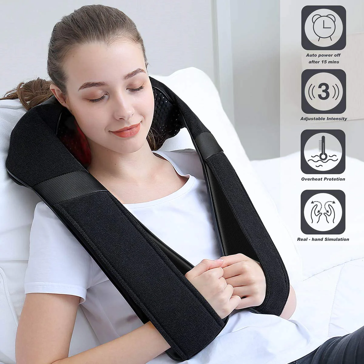 Shiatsu Neck and Shoulder Back Massager with Heat ��� Electric Deep Tissue Kneading Massage Pillow for Pain Relief and Relaxation ��� Perfect Gifts for Mother���s Day, Father���s Day, Birthdays, and Christmas - Image 5