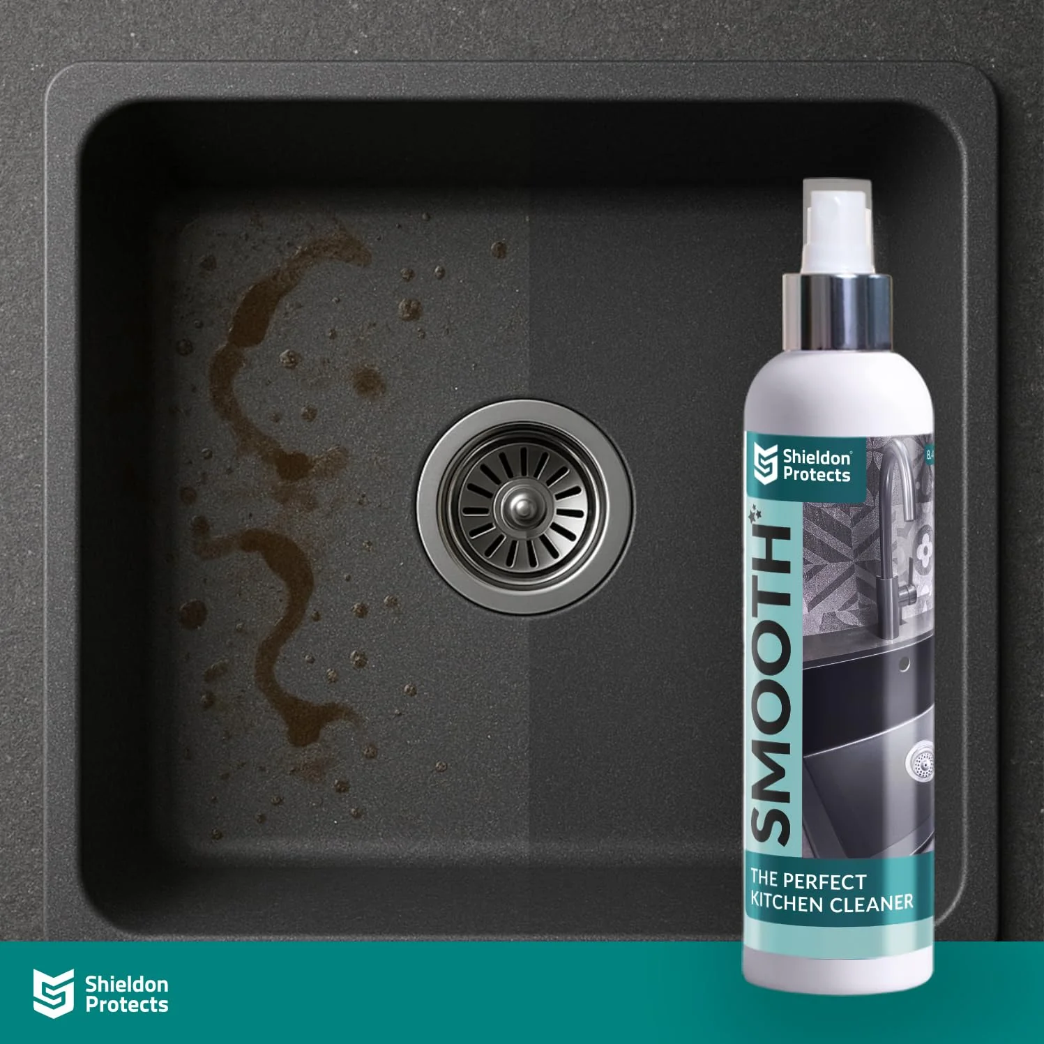 Shieldon Sink Care Kit – Cleaner & Nano Sealer for Granite Composite, Ceramic & Natural Stone Sinks – Restores Shine, Repels Stains, Grease & Hard Water – 2 Sponges & Microfiber Cloth - Image 7