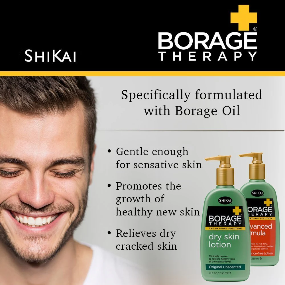 ShiKai Borage Therapy Advanced Formula Body Moisturizer (8oz, Pack of 2) | Fragrance Free | Hydrating Lotion for Dry Hands & Body | with Oatmeal, Shea - Image 4