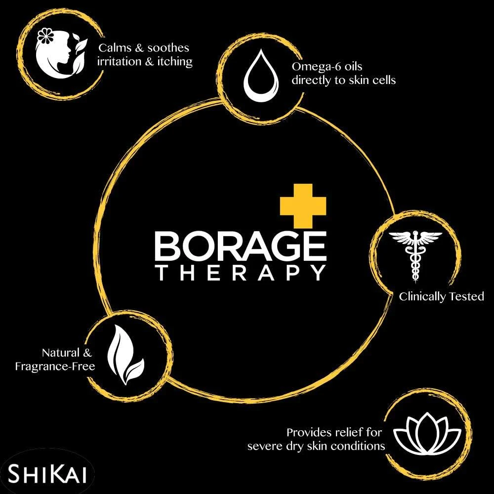 ShiKai Borage Therapy Advanced Formula Body Moisturizer (8oz, Pack of 2) | Fragrance Free | Hydrating Lotion for Dry Hands & Body | with Oatmeal, Shea - Image 5