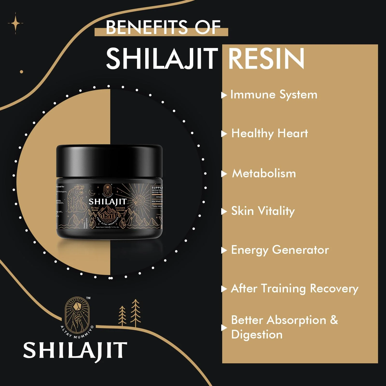 Shilajit Resin with Fulvic Acid & Trace Minerals, Original Siberian Shilajit Pure with 85+ Humic Acid Supplement Gel for Energy & Immune System - 100 Serving / 50g - Image 7