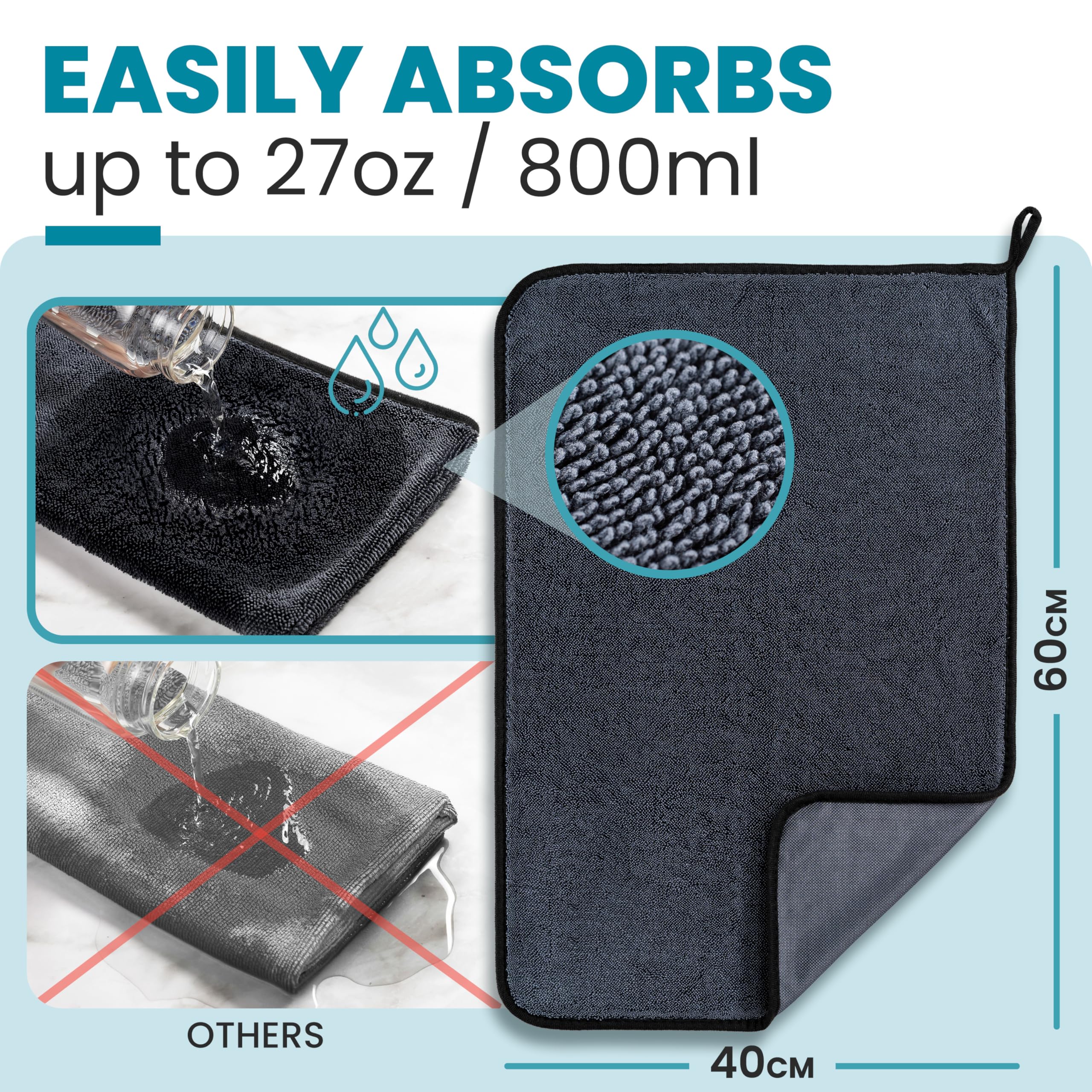 Shiny Bath Shiny Wipes XL Drying Towel, the Original, Ultra Absorbent Twisted-Loop Design, Streak-Free Drying Towel, Shiny Wipes Shower Cleaning Cloths (7 Towel) - Image 6