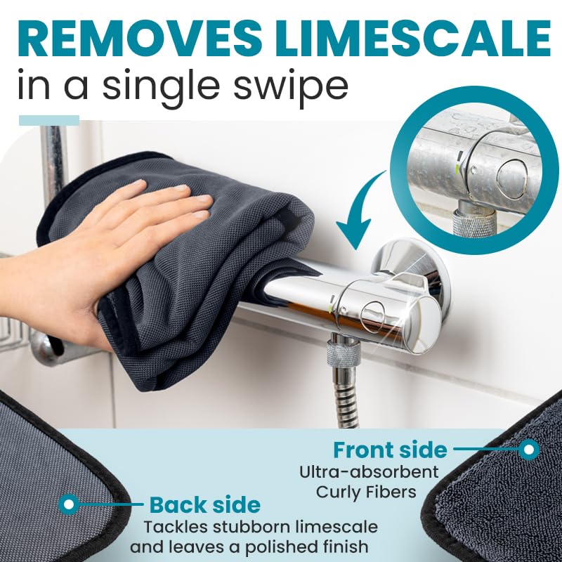 Shiny Bath Shiny Wipes XL Drying Towel, the Original, Ultra Absorbent Twisted-Loop Design, Streak-Free Drying Towel, Shiny Wipes Shower Cleaning Cloths (7 Towel) - Image 9