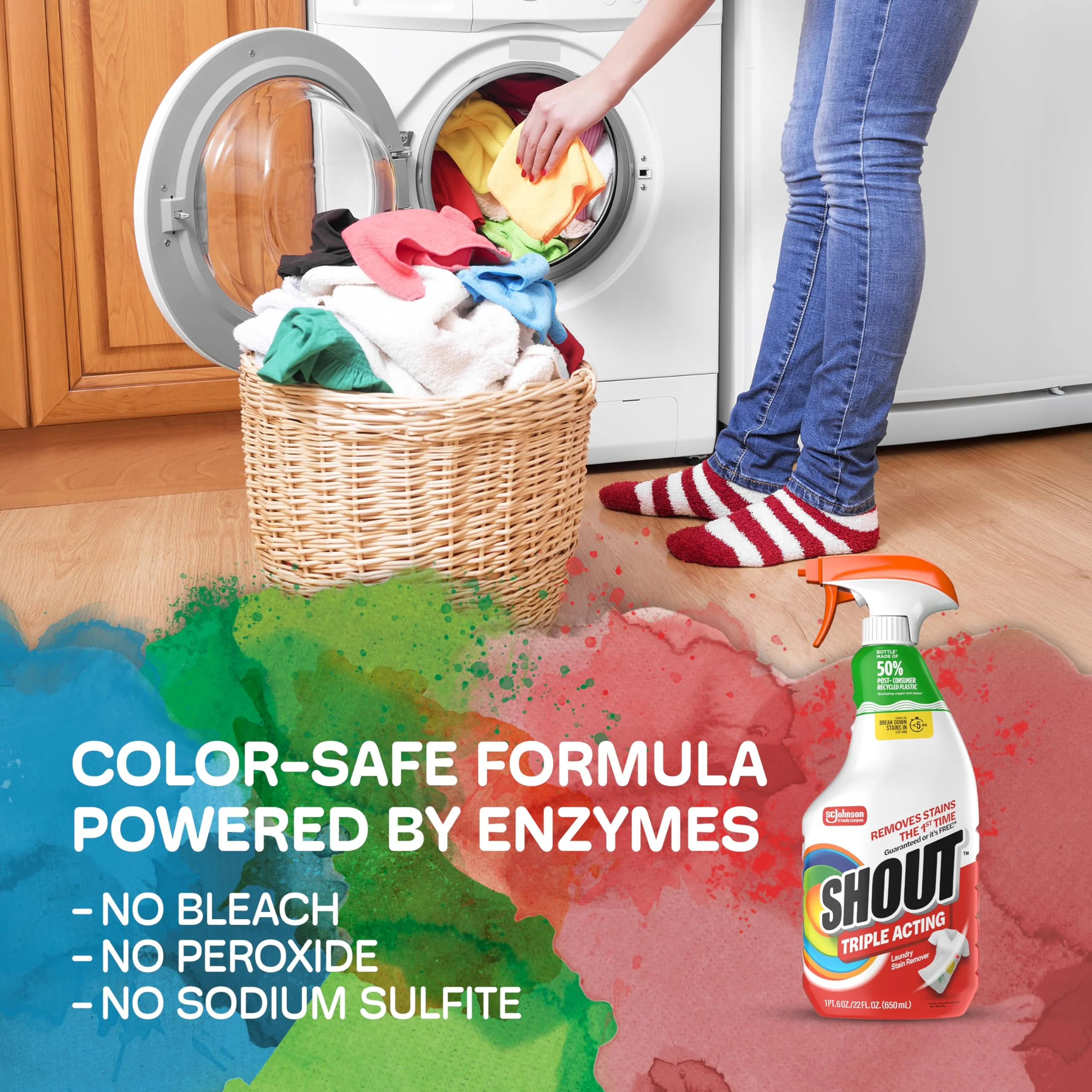 Shout Triple-Acting Laundry Stain Remover for Everyday Stains Liquid Refill, 60 fl oz - Pack of 6 - Image 7
