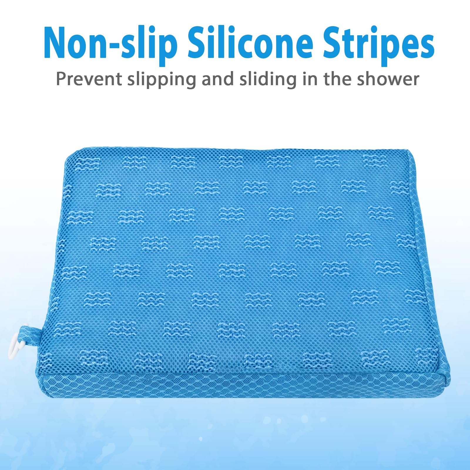 Shower Seat Cushion for Shower Chairs, Transfer Benches in Bathtub, Cushion for Sauna, 3D Mesh Pad with Hook, Slip-Resistant, Design for Elderly, Senior, Handicap & Disabled - Image 4