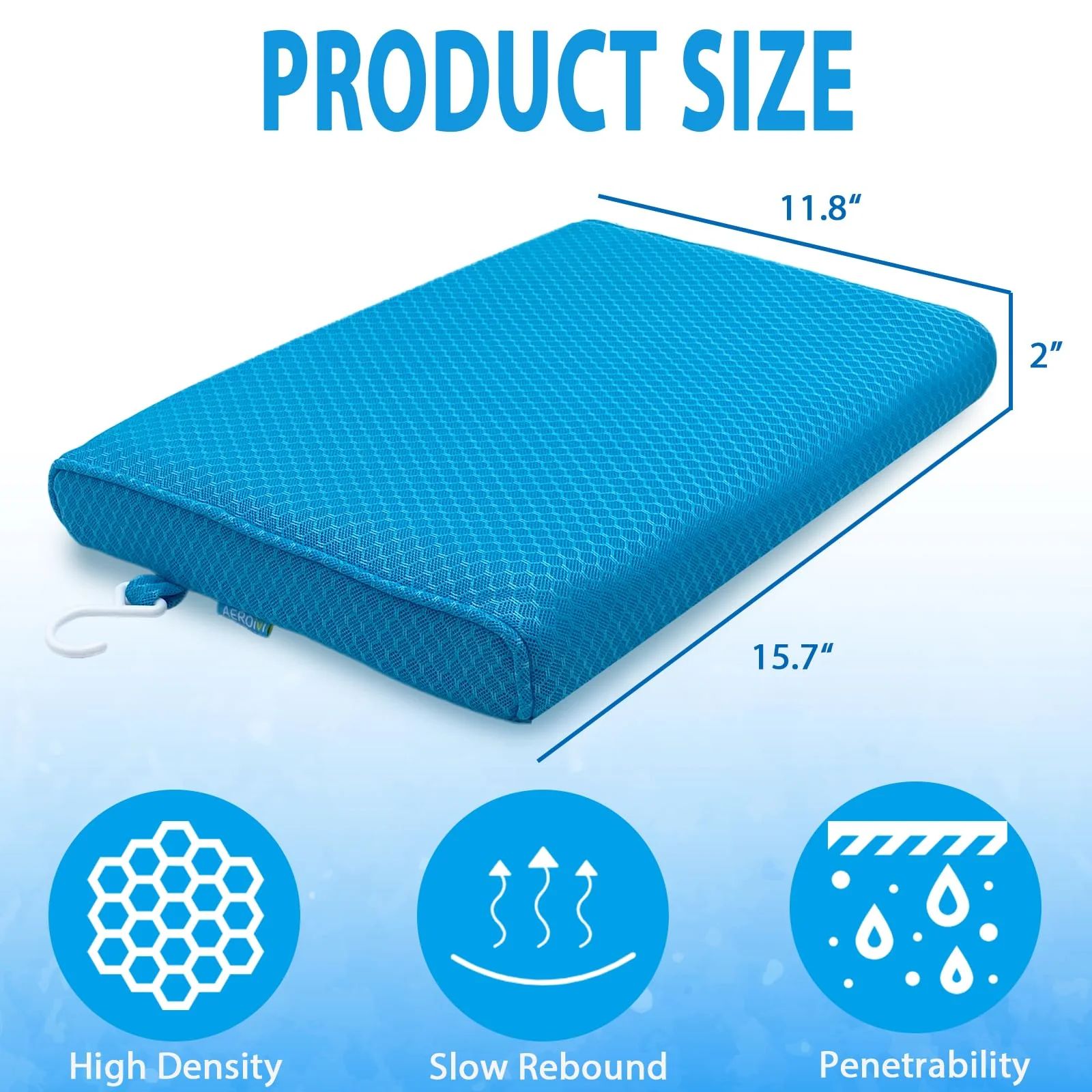 Shower Seat Cushion for Shower Chairs, Transfer Benches in Bathtub, Cushion for Sauna, 3D Mesh Pad with Hook, Slip-Resistant, Design for Elderly, Senior, Handicap & Disabled - Image 6