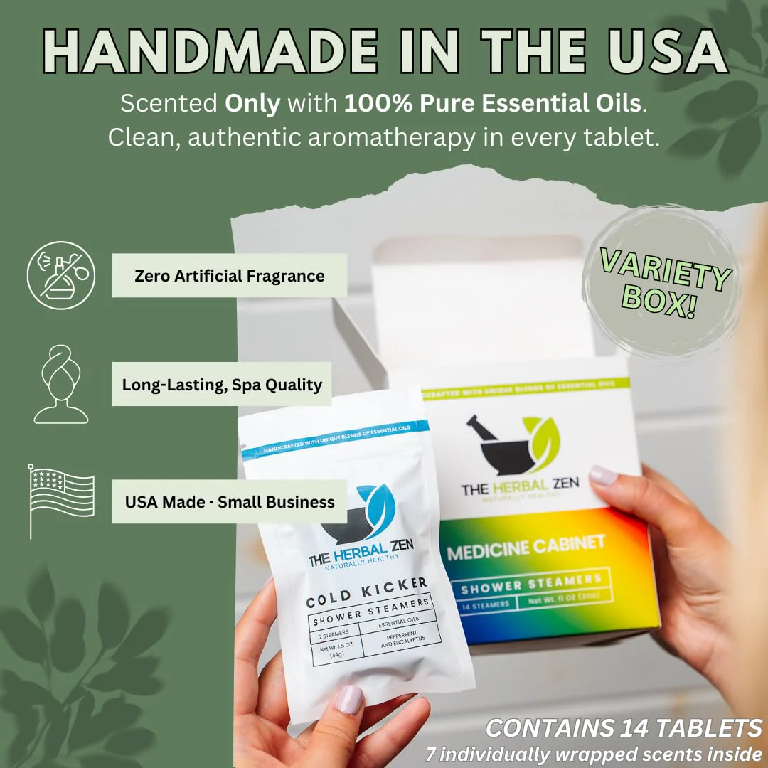 Shower Steamers Aromatherapy Tablets – Variety Pack - Shower Bombs Aromatherapy Made in USA – Self Care Gifts for Women and Men – Natural Essential Oils – Adult Christmas Stocking Stuffers (14 Pack) - Image 6