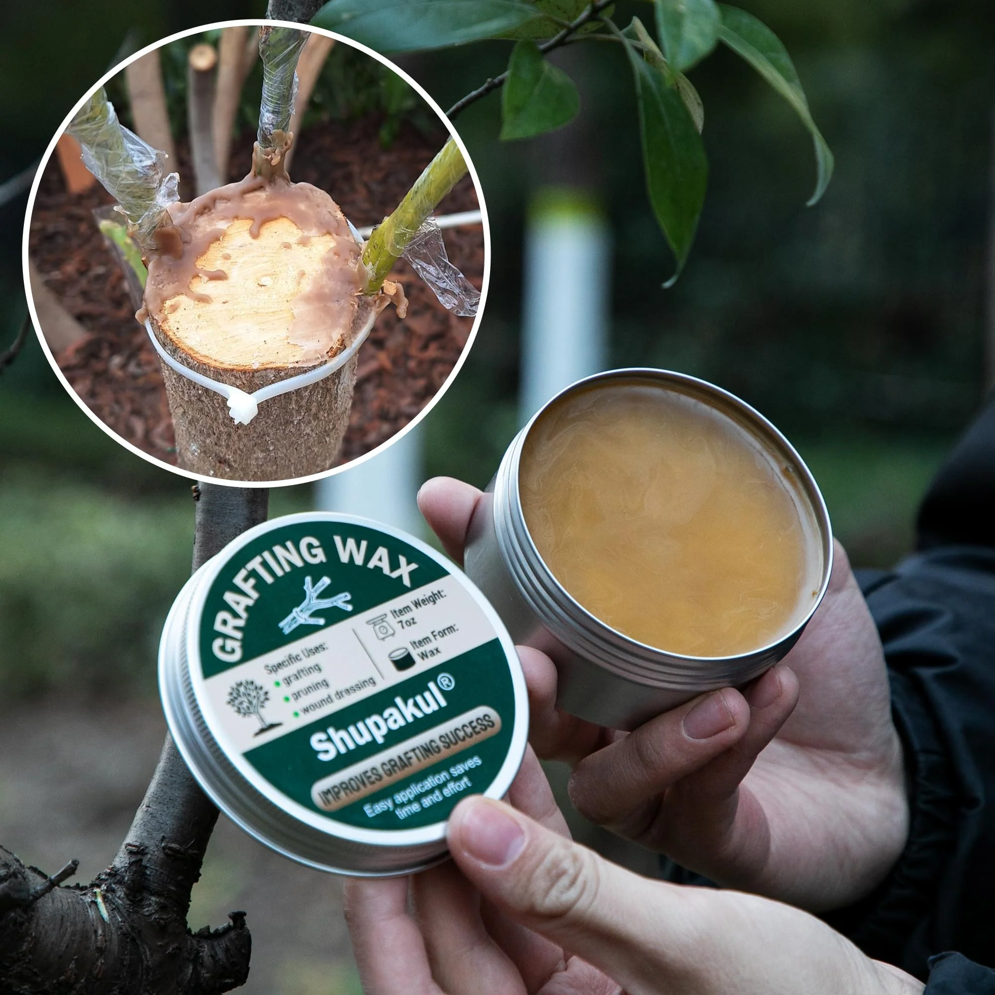 Shupakul Tree Grafting Wax Set, Tree Wound Pruning Sealer with Sealing Tape, Grafting Wax for Roses Fruit Bonsai Shrubs Plant Healing - Image 3