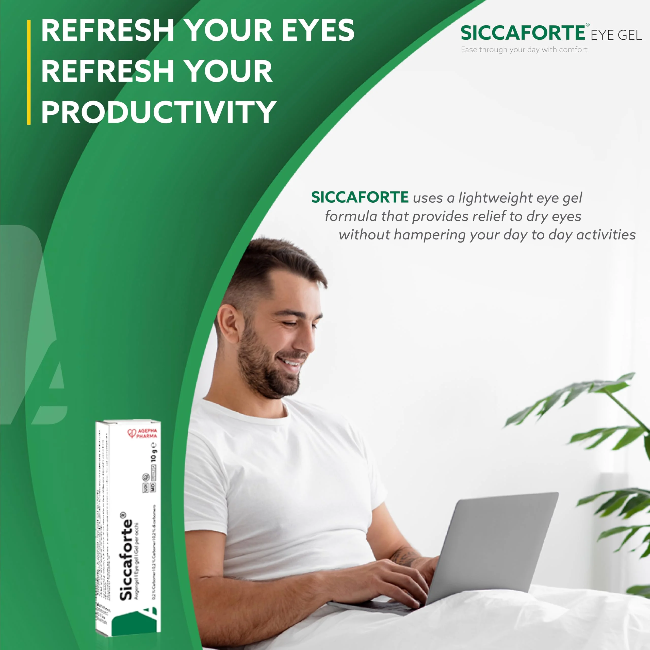 Siccaforte | Intensive Dry Eye Gel with Carbomer | Smooth, Moisturizing for Fresh Eyes | Soothing and Sore Eyes | Comfortable for Day Time Use - Image 3