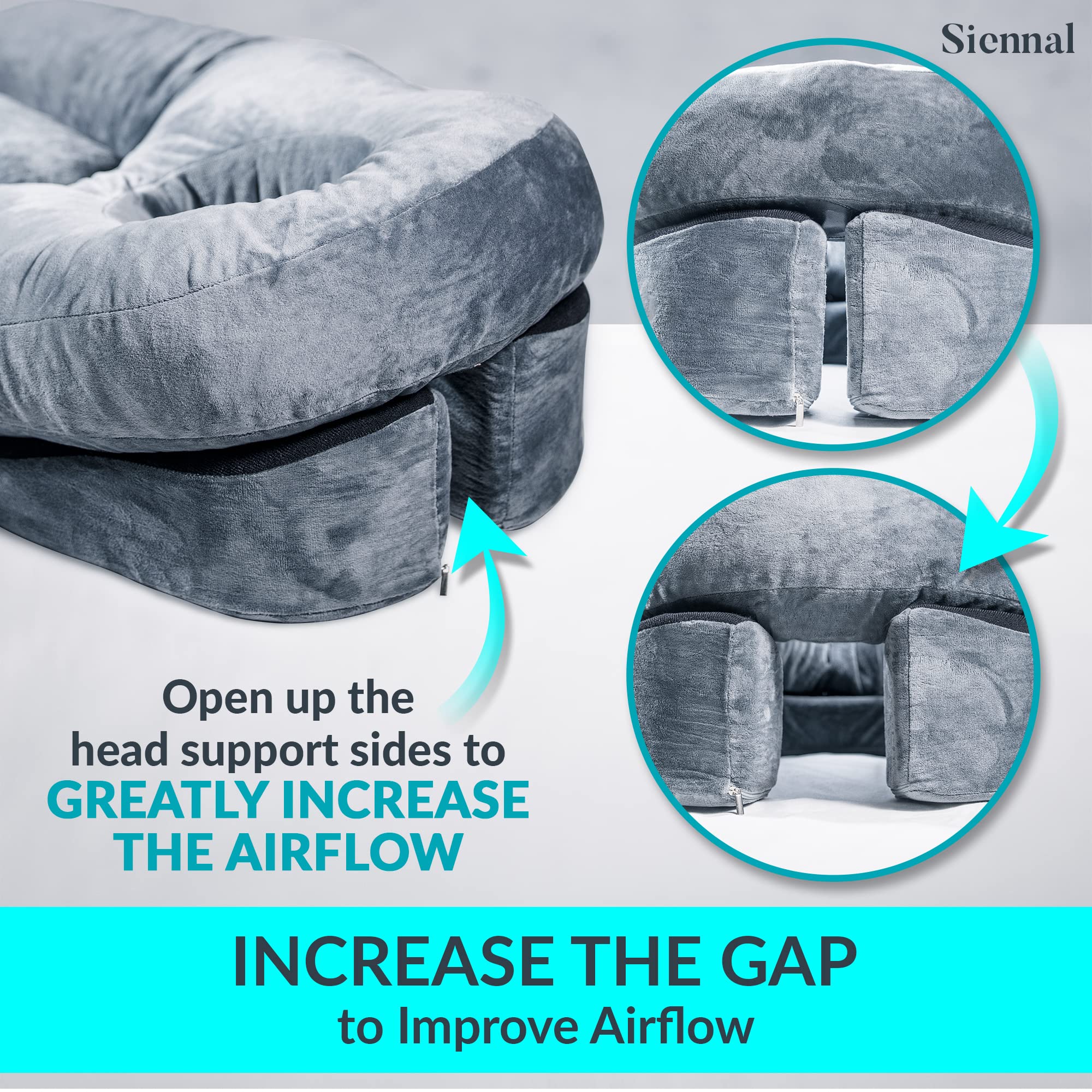 Siennal Face Down Pillow for Sleeping - for BBL or Eye Surgery Recovery - Prone Pillow for Vitrectomy, Retinal Surgery or Home Massages - CertiPUR-US® Certified Shredded Memory Foam - Image 6