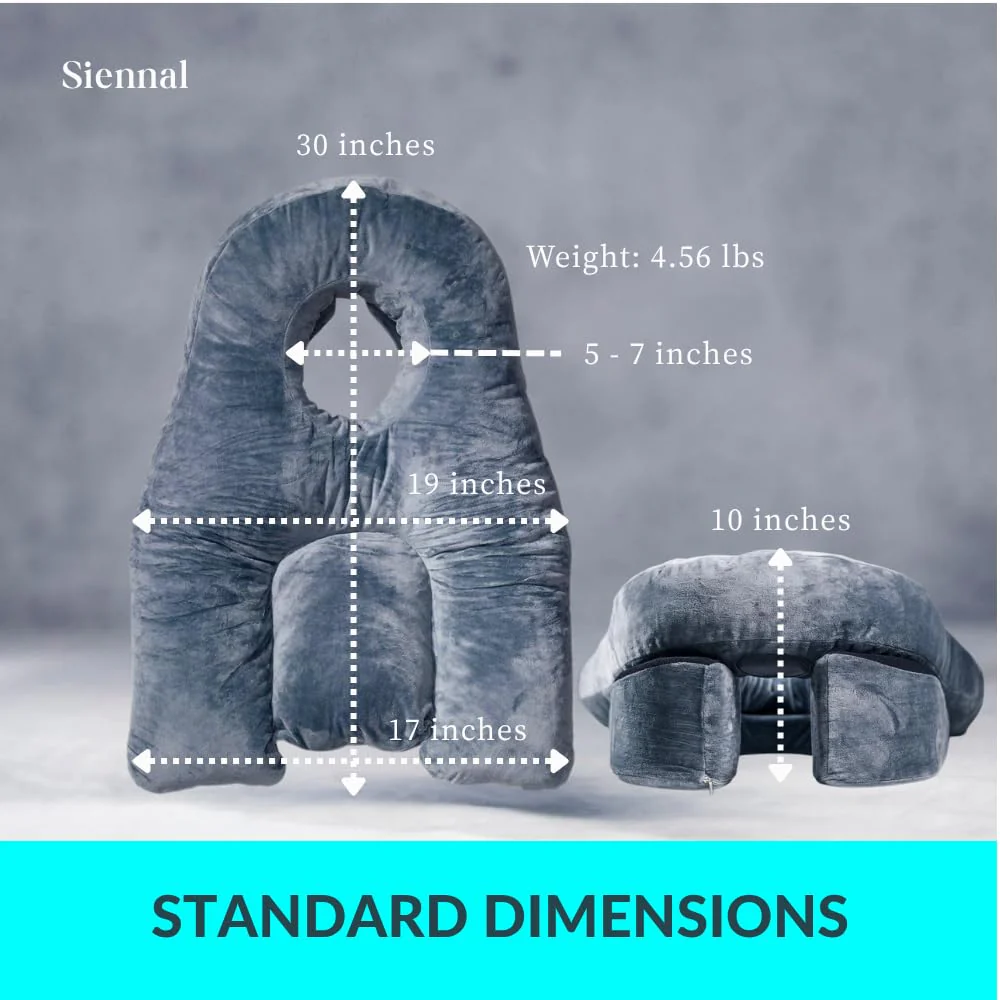 Siennal Face Down Pillow for Sleeping - for BBL or Eye Surgery Recovery - Prone Pillow for Vitrectomy, Retinal Surgery or Home Massages - CertiPUR-US® Certified Shredded Memory Foam - Image 8