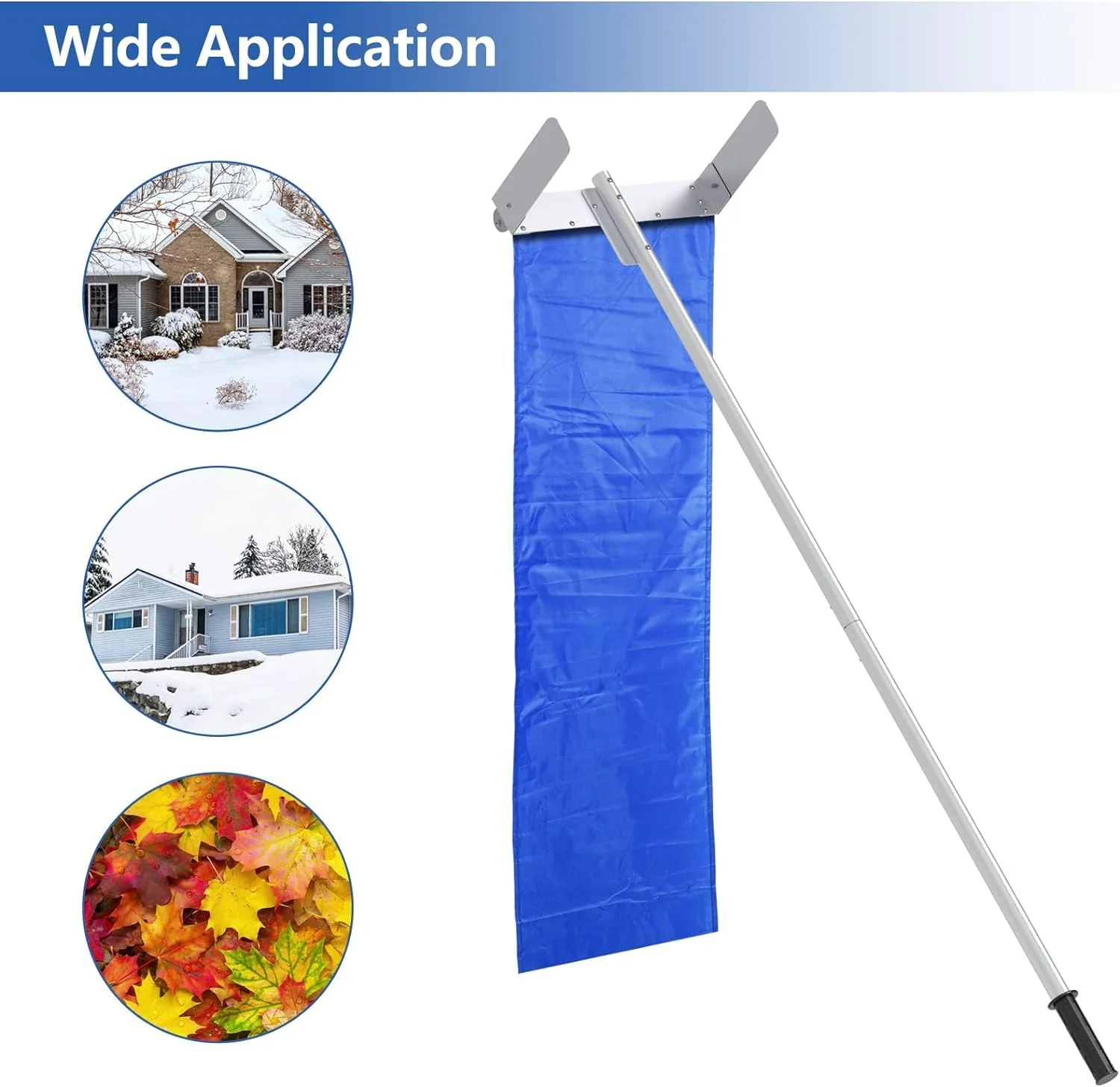 Signstek Snow Roof Rake 30ft – Snow Removal Tool with Wheels and Adjustable Extended Handle for Cedar Shake Roof, Metal, Tile Roof, Long or Low-Pitched Roofs - Image 6