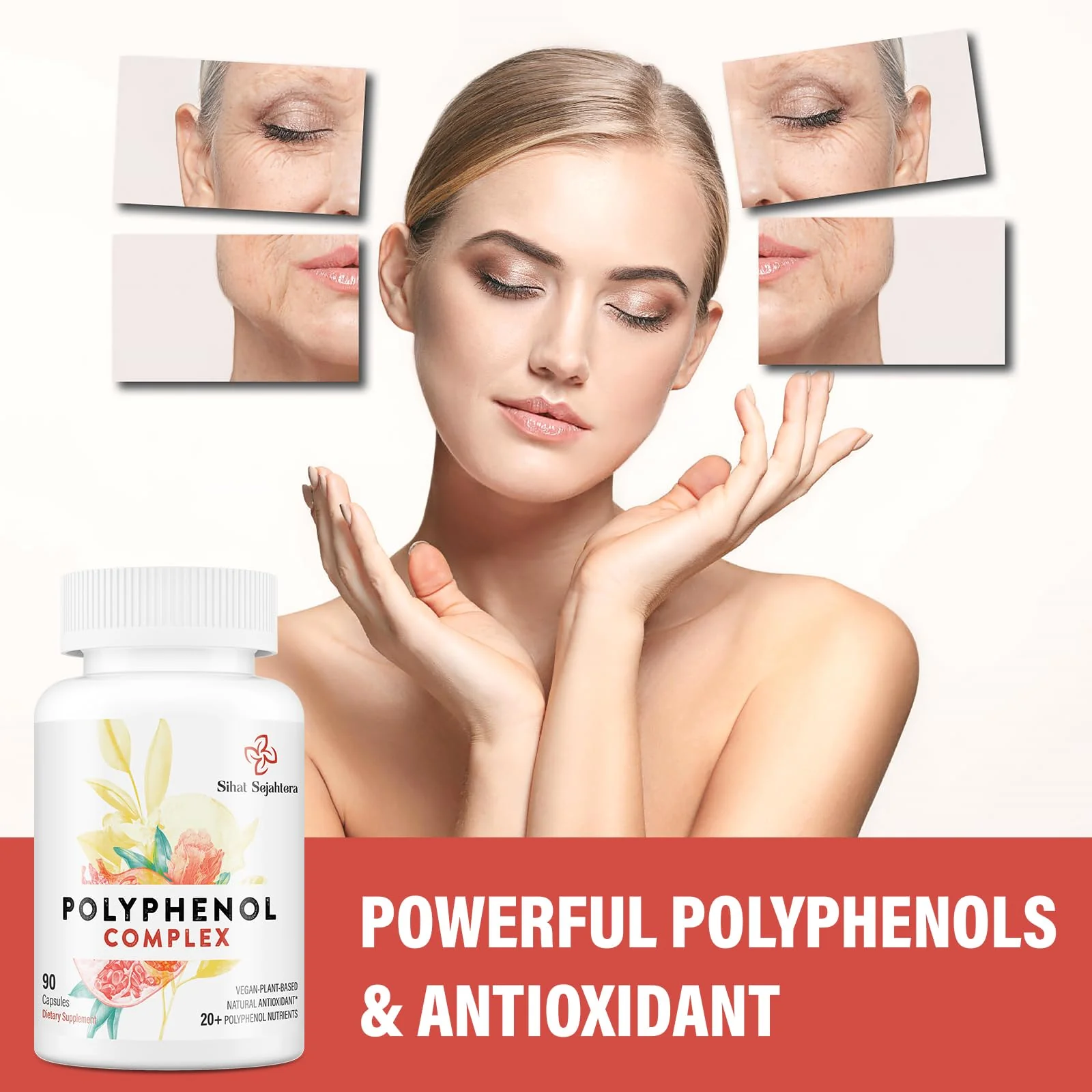 Sihat Sejahtera 67,500 MG Polyphenols Supplement - Powerful Antioxidants & Polyphenol for Age Defense, Polyphenol Superfood, Quercetin, Resveratrol, Plant-Based & Energy, Immune Support, 90 Capsules - Image 6