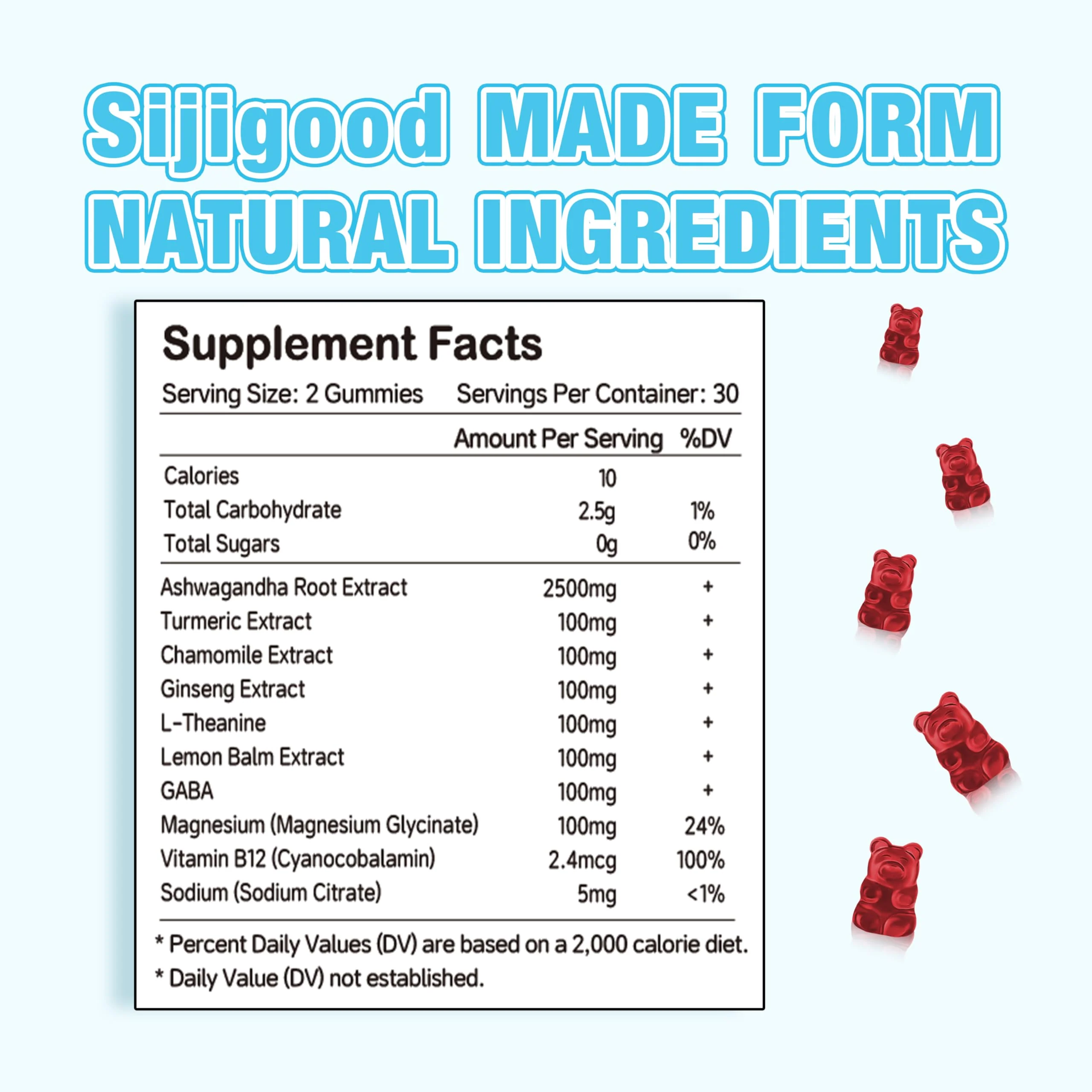 Sijigood 2 Pack Ashwagandha Gummies with L-theanine, Ashwa Root Supplement Gummy for Women Men, 120 Mixed Berry Flavored Gummies - Image 5