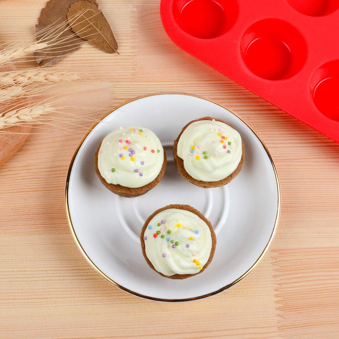 Silicone Mini Muffin Pan, 24 Cups Mini Cupcake Pans Silicone Muffin Tin for Baking Nonstick 2 Pack - Image 2