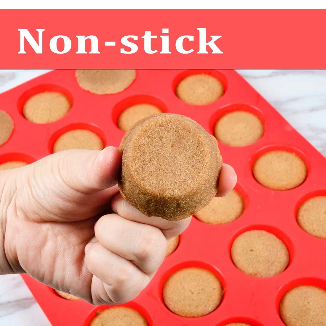 Silicone Mini Muffin Pan, 24 Cups Mini Cupcake Pans Silicone Muffin Tin for Baking Nonstick 2 Pack - Image 7