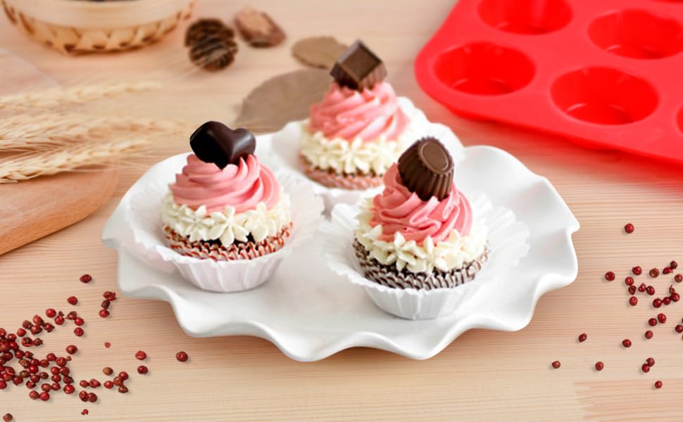 Silicone Muffin Pan Set - Mini 24 Cups, Regular 12 Cups Cupcake Pan, Jumbo 6 Cups Muffin Pan Silicone Bakeware for Baking Set of 3 - Image 3