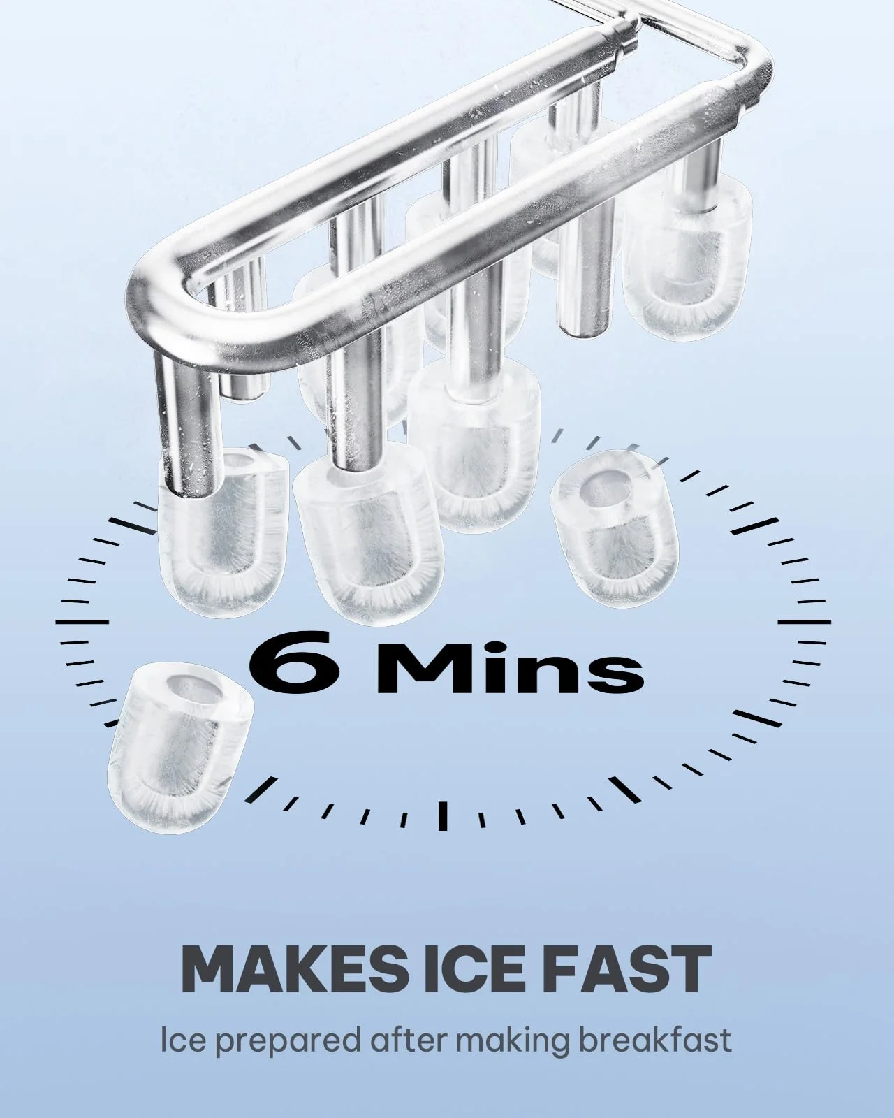 Silonn Ice Maker Countertop, Portable Ice Machine with Carry Handle, Self-Cleaning Ice Makers with Basket and Scoop, 9 Cubes in 6 Mins, 26 lbs per Day, Ideal for Home, Kitchen, Camping, RV - Image 4
