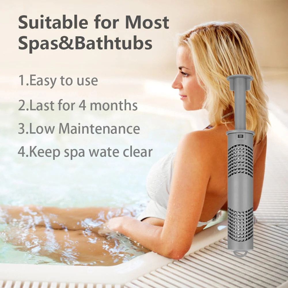 Silver Ion Cartridge for Hot Springs Spa, Hot Tub Silver Ion Cartridge with 4 Months Keeps Spa Water Crystal(Grey,4PCS) - Image 8