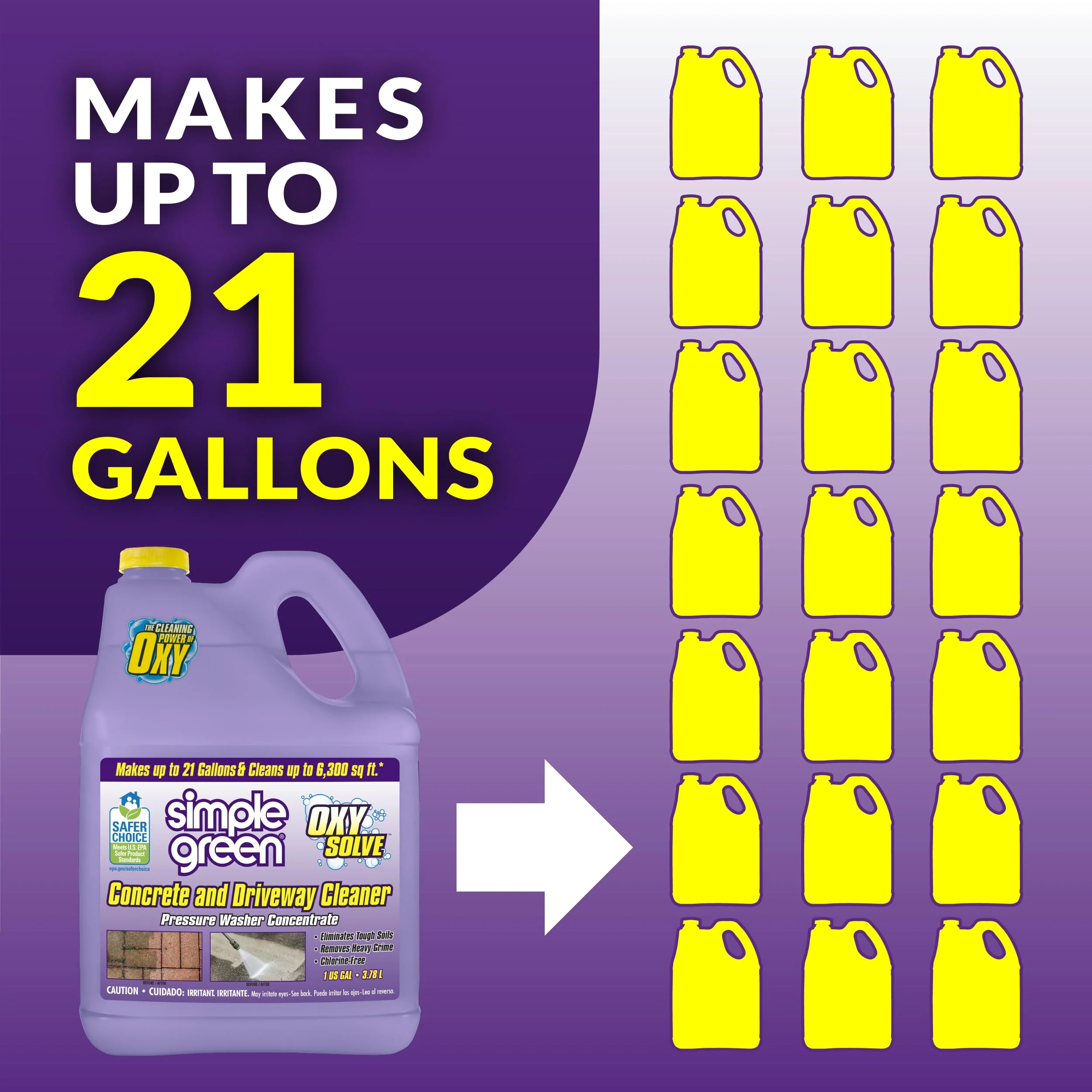 Simple Green Oxy Solve Concrete and Driveway Pressure Washer Cleaner, Purple, Unscented, 128 Fl.Oz - Image 4